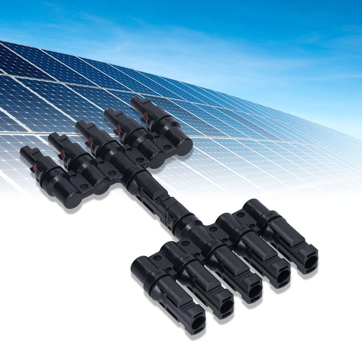 1 to 5 Branch Connector 5 Way Solar Panel Cable Branch Connector IP67 Waterproof Male Female Connector