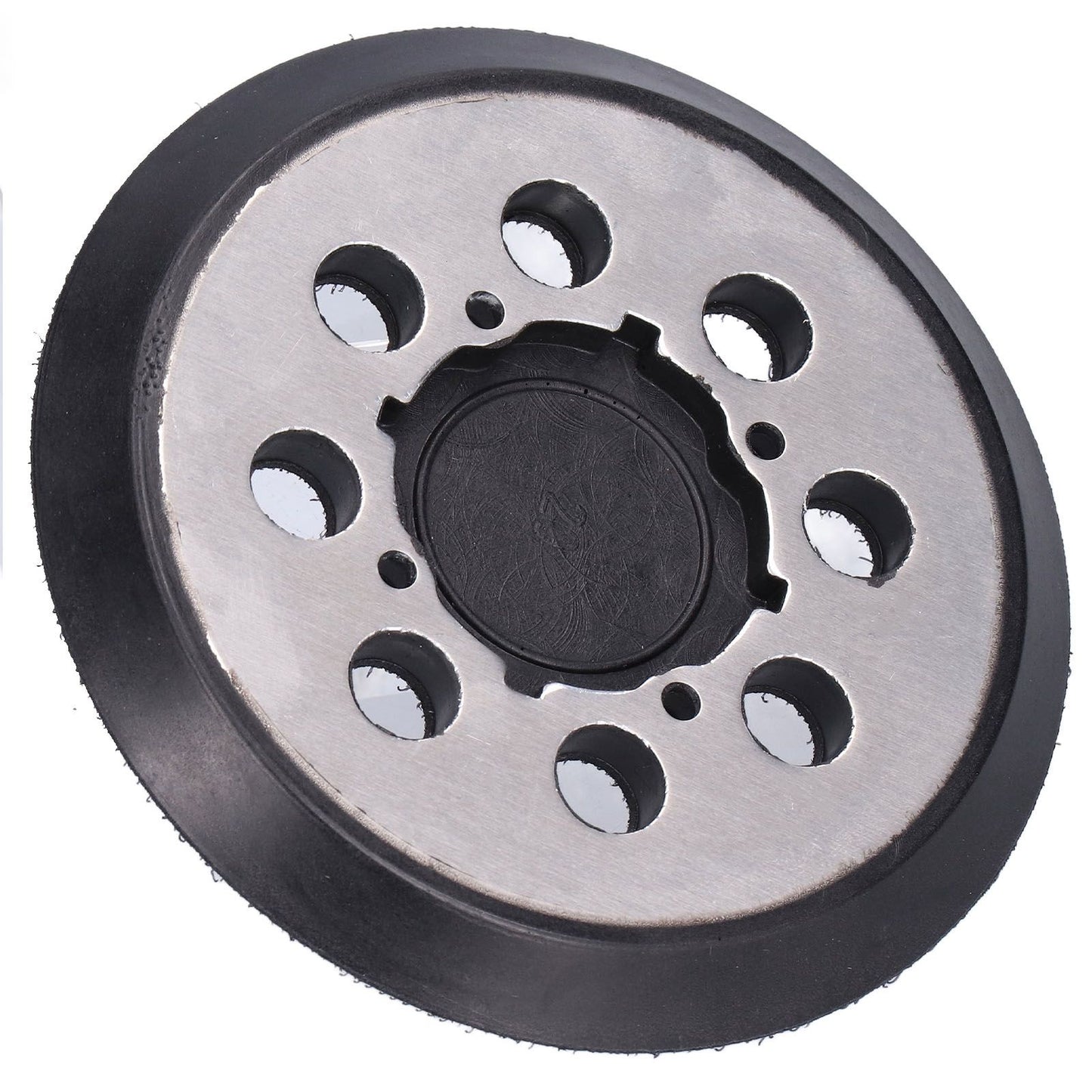 5in Polisher Backing Plate 8‑Hole Black Aluminum Alloy for Electric Sander Finishing Buffing