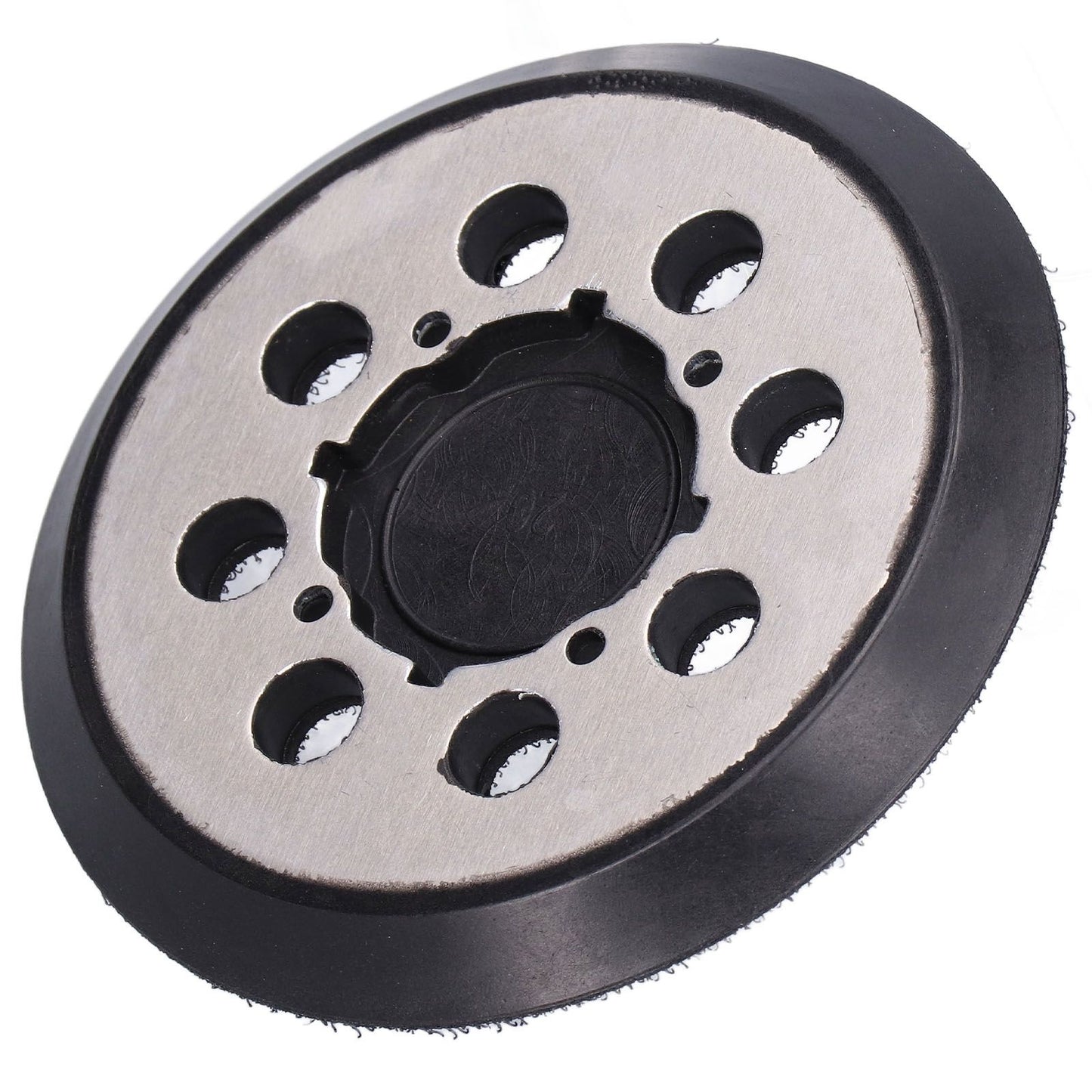 5in Polisher Backing Plate 8‑Hole Black Aluminum Alloy for Electric Sander Finishing Buffing