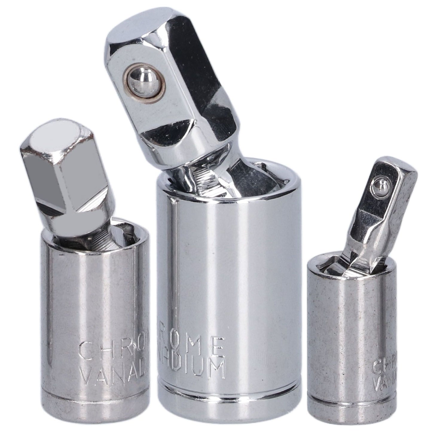 3pcs Universal Joint Socket Adapter 1/2 3/8 1/4 Chrome Vanadium Steel Conversion Tool for Ratchet Wrench