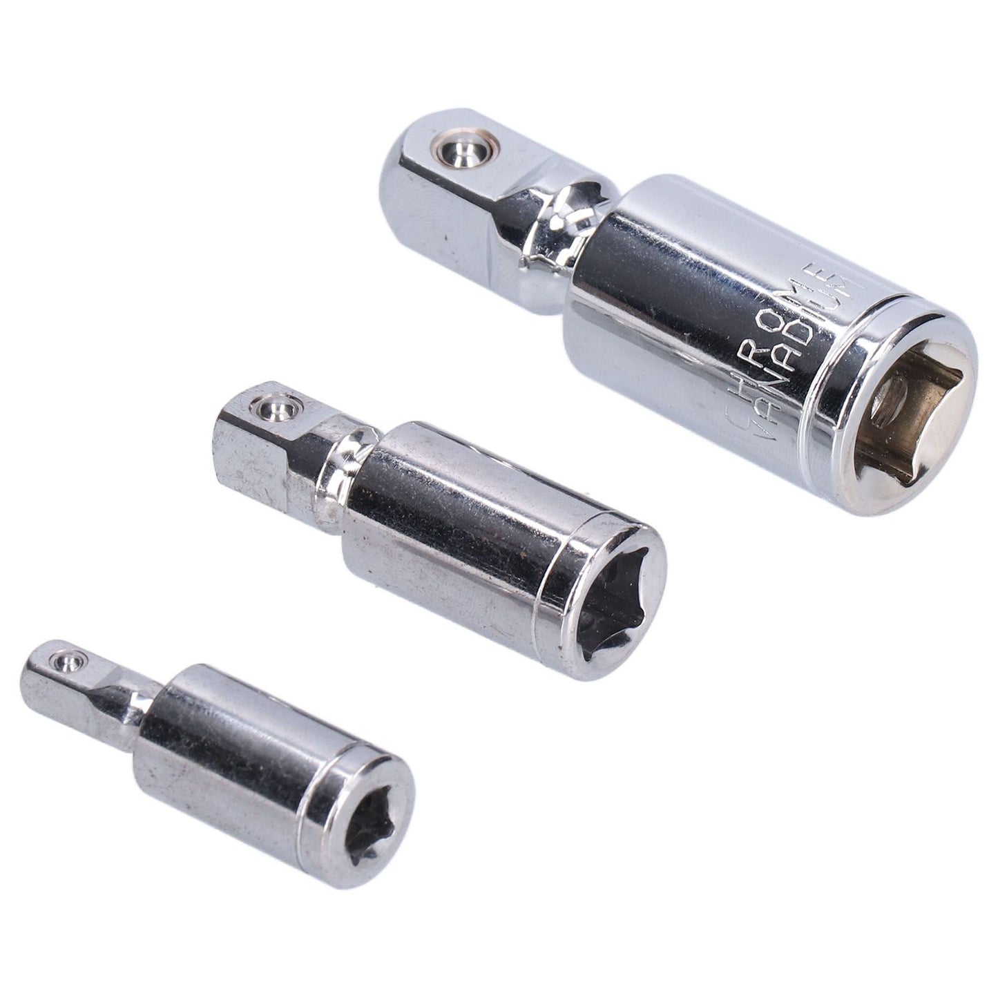 3pcs Universal Joint Socket Adapter 1/2 3/8 1/4 Chrome Vanadium Steel Conversion Tool for Ratchet Wrench