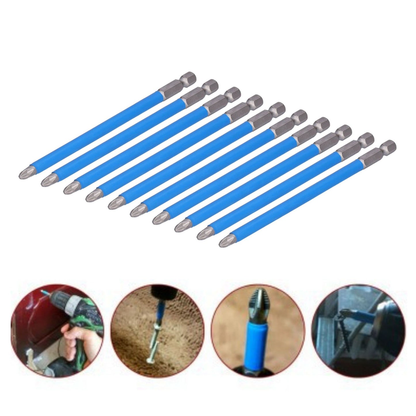 10Pcs Batch Heads Impact Resistant Electric Magnetic Drill Screwdriver Bit Kit Repair Tools