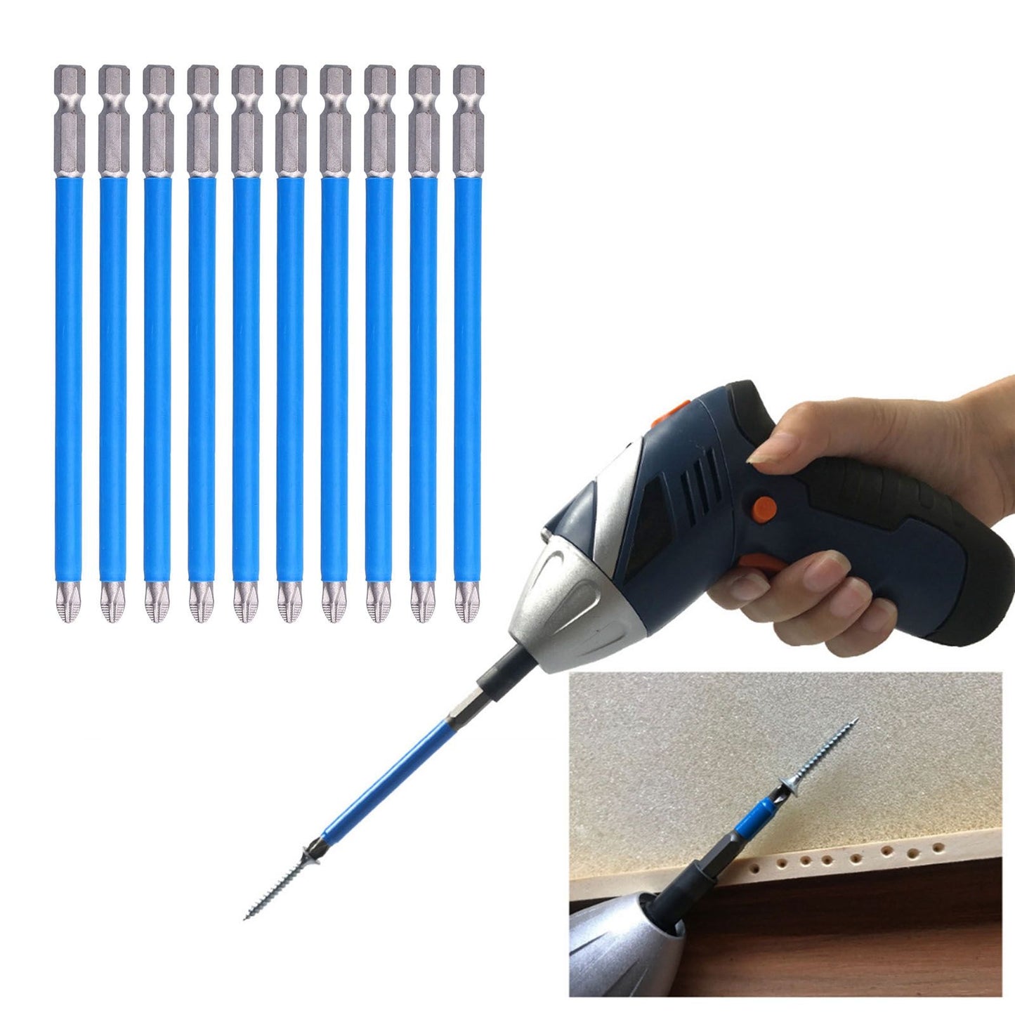 10Pcs Batch Heads Impact Resistant Electric Magnetic Drill Screwdriver Bit Kit Repair Tools