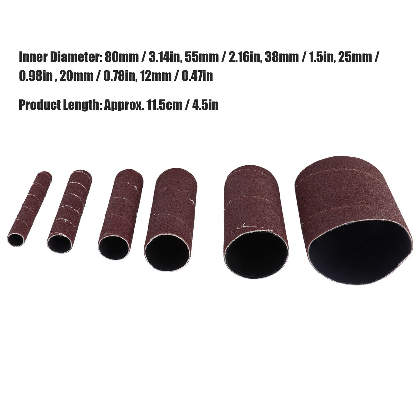 6Pcs Sandpaper Ring Sandpaper Roll Sanding Sleeves Wood Sanding Metal Rust Removing for Electric Grinder