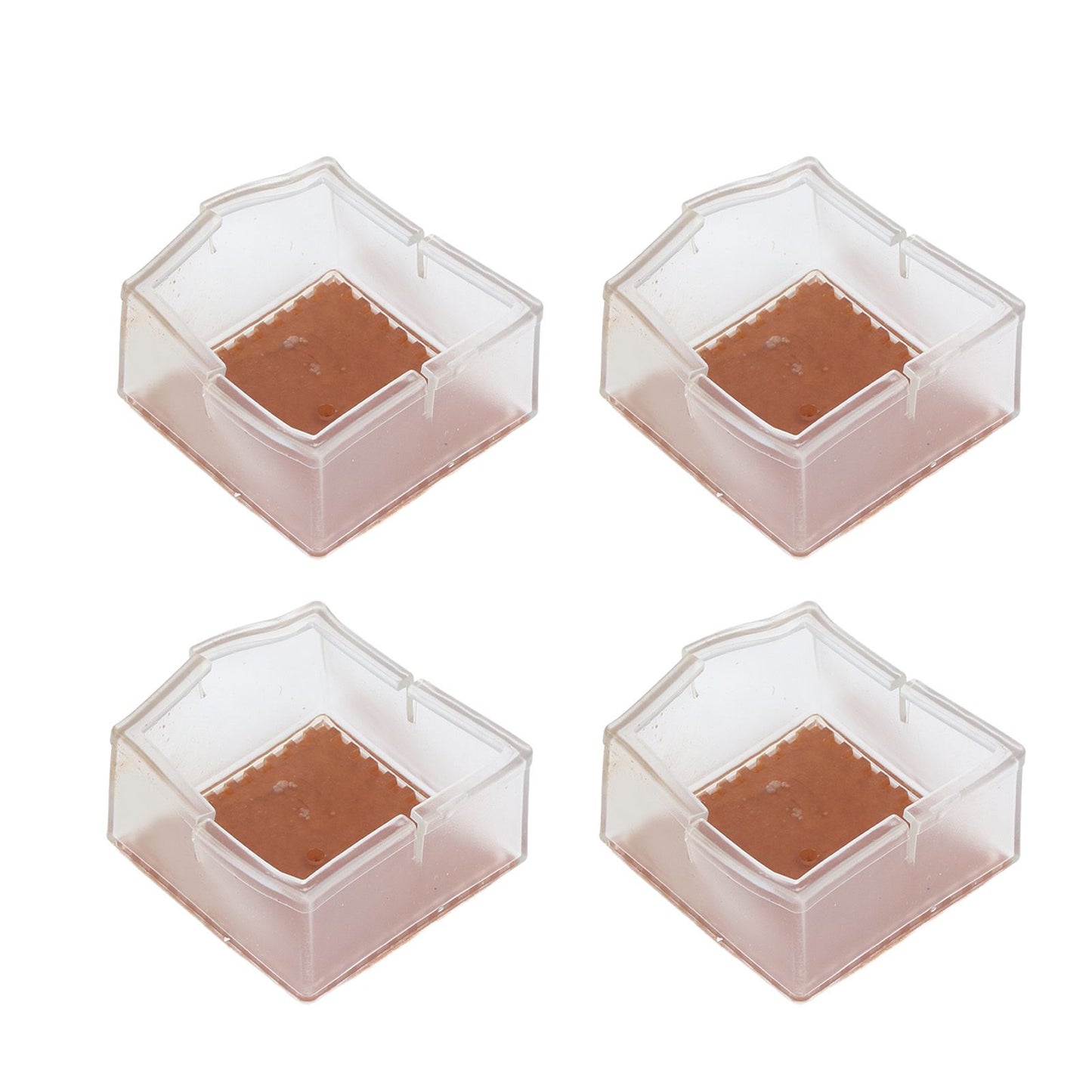 8pcs/set Silicone Chair Caps Table Foot Pads Anti Slip Transparent Square Leg Protection Cover