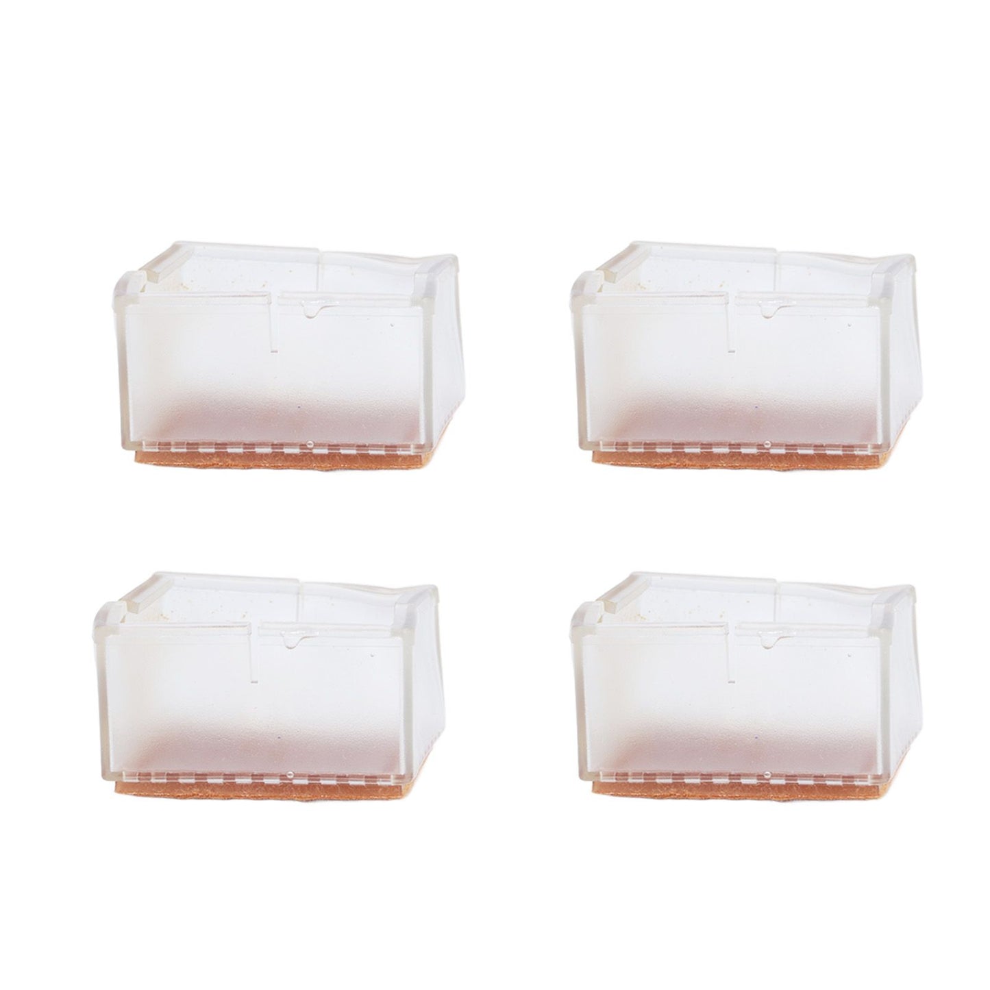 8pcs/set Silicone Chair Caps Table Foot Pads Anti Slip Transparent Square Leg Protection Cover