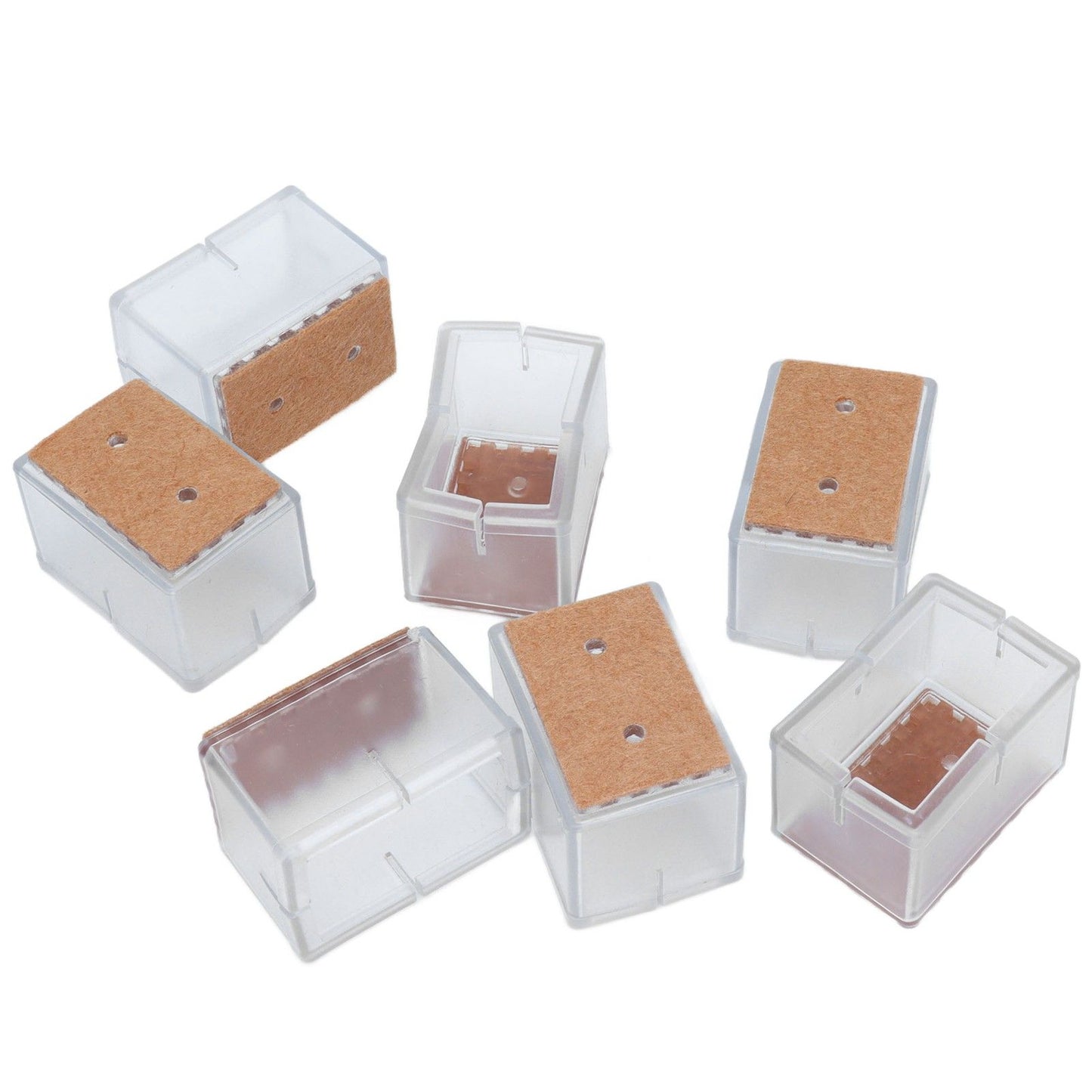 16pcs Square Silicone Chair Leg Protectors Elastic Good Mute Effect Furniture Leg Cover for Hardwood Floors