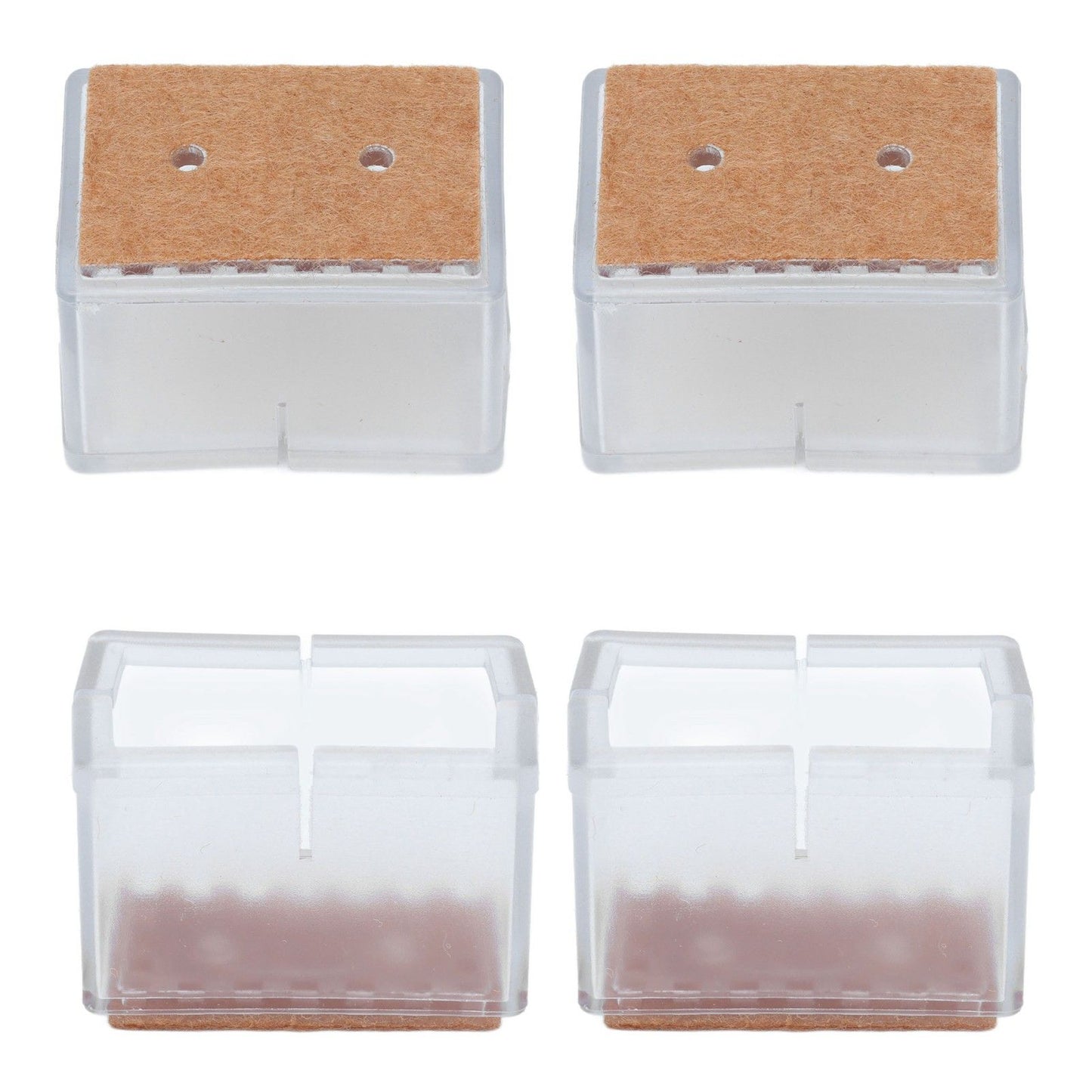 16pcs Square Silicone Chair Leg Protectors Elastic Good Mute Effect Furniture Leg Cover for Hardwood Floors