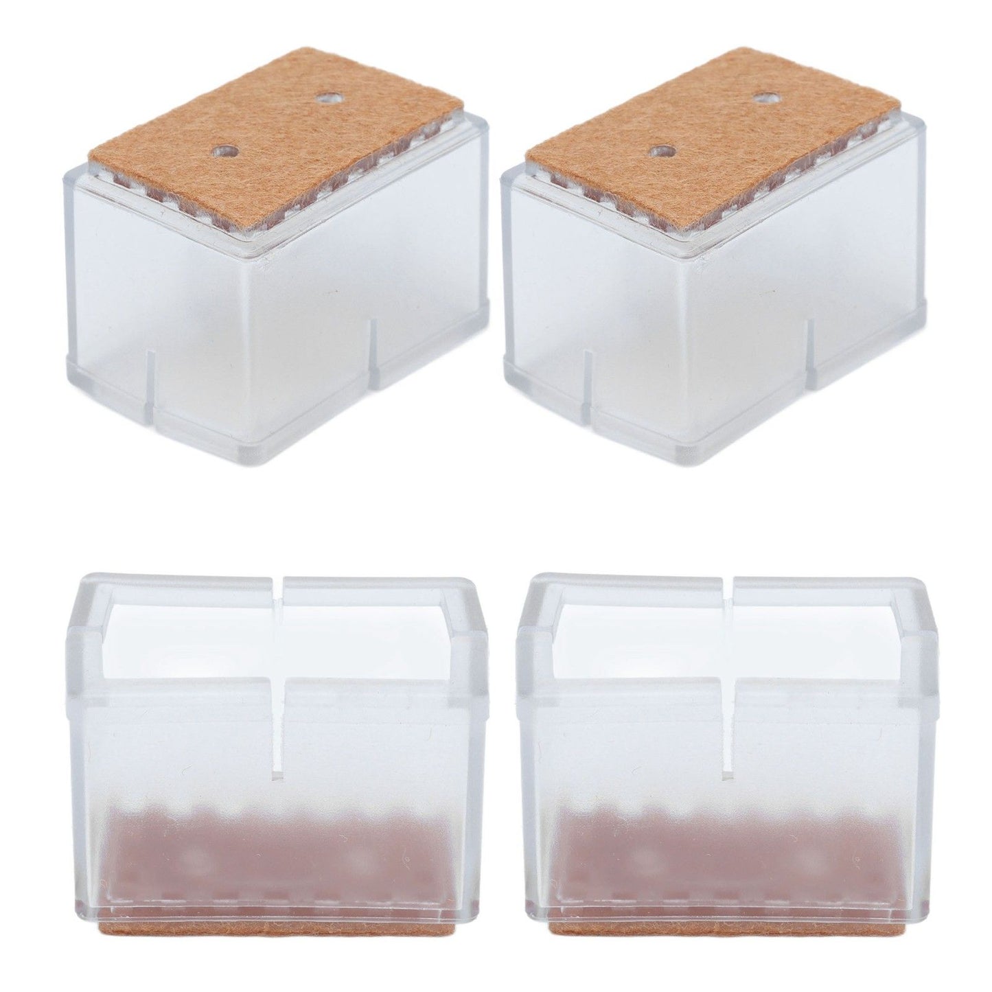 16pcs Square Silicone Chair Leg Protectors Elastic Good Mute Effect Furniture Leg Cover for Hardwood Floors