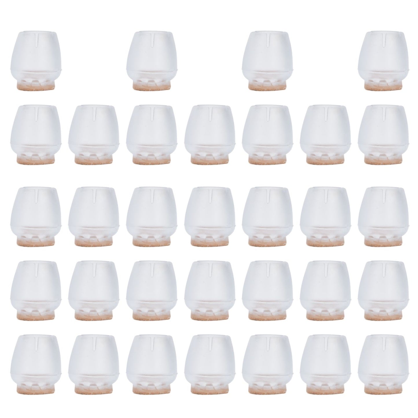 32Pcs Non Slip Furniture Leg Cover Mute Silicone Tables Chairs Leg Caps Floor Protector Transparent