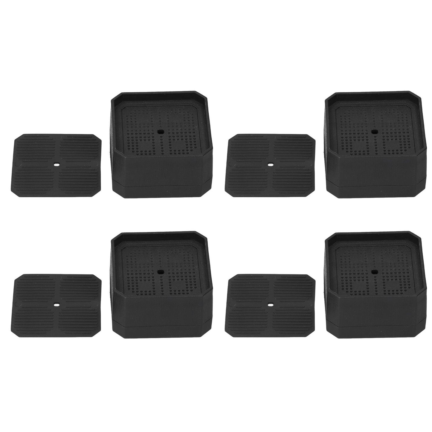 4Set Square Furniture Leg Pad Rubber Non Slip Table Chair Refrigerator Feet Protectors Noise Reduction