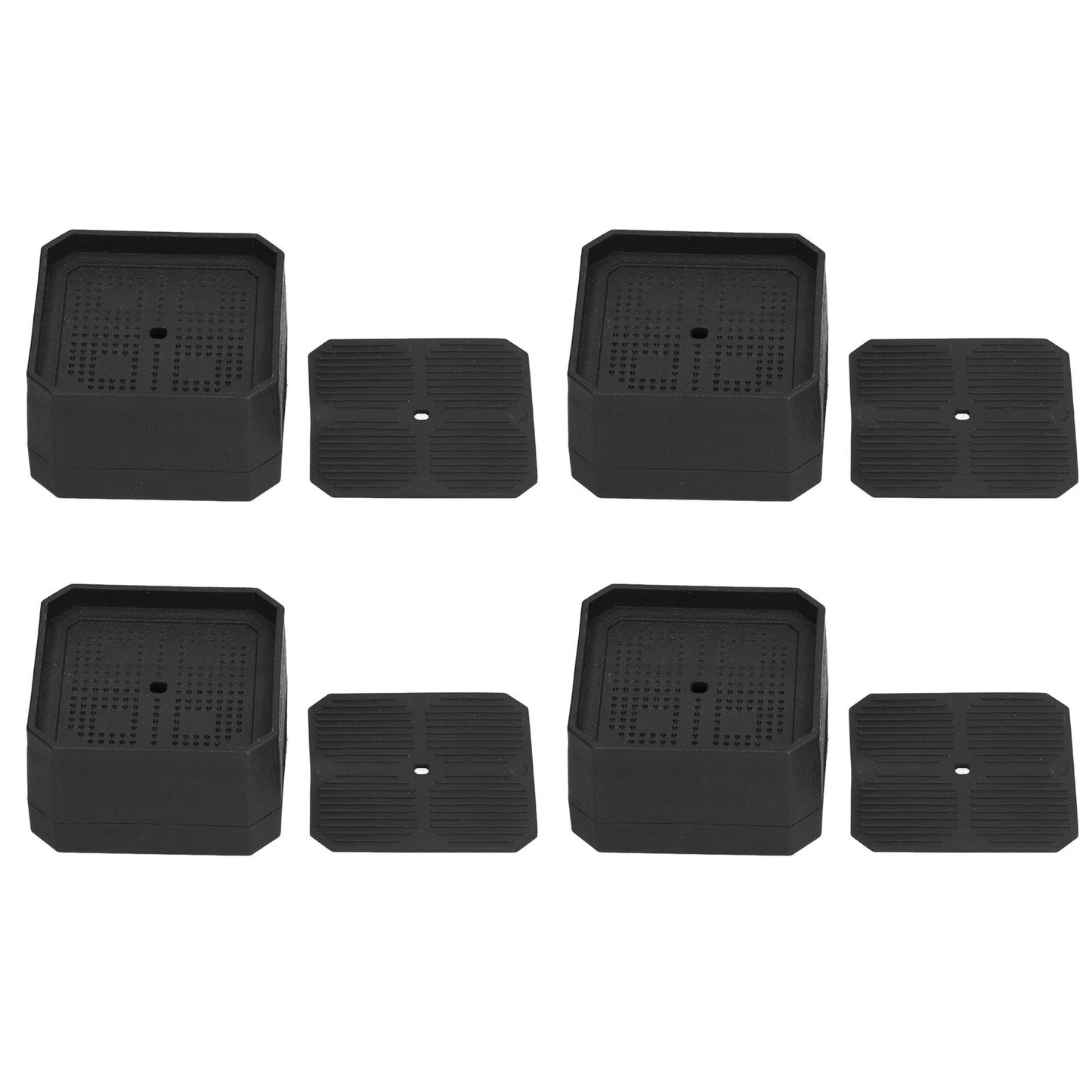4Set Square Furniture Leg Pad Rubber Non Slip Table Chair Refrigerator Feet Protectors Noise Reduction