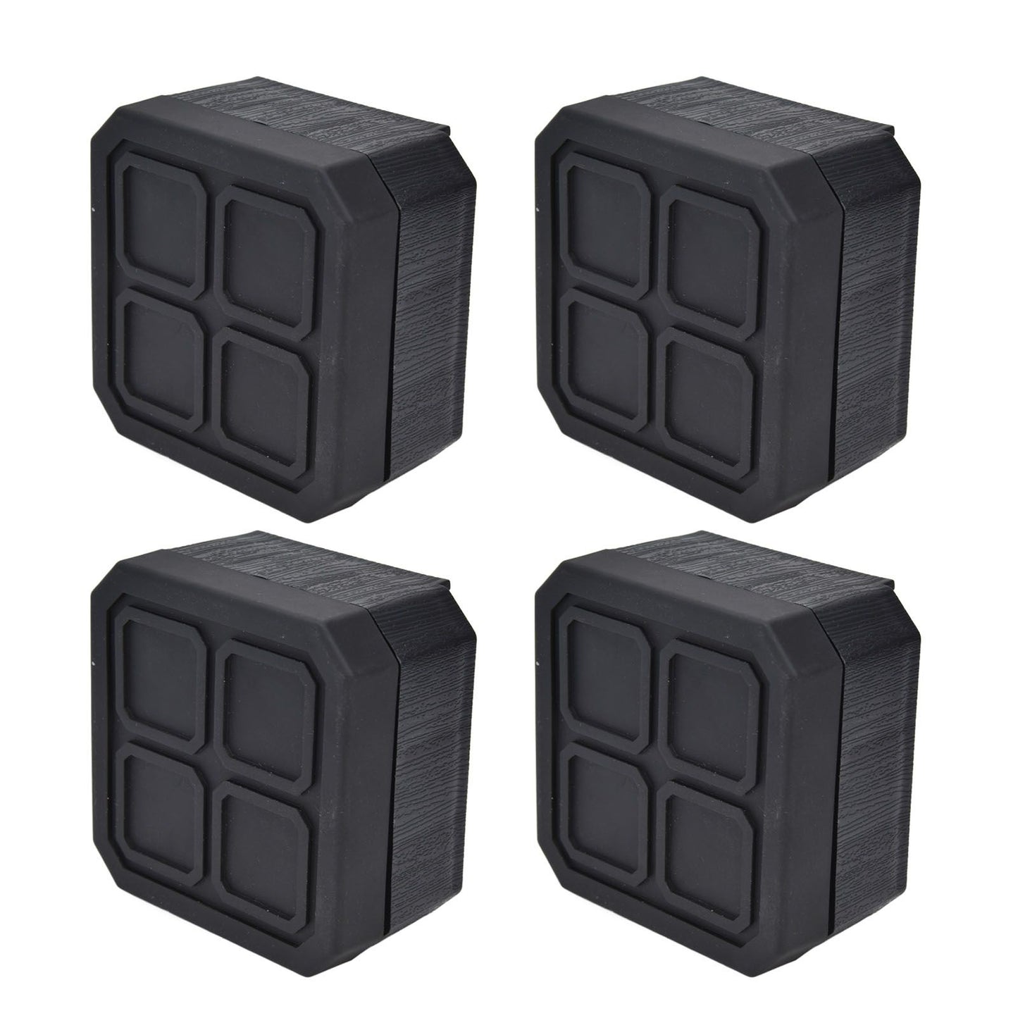 4Set Chair Leg Floor Protectors Square Rubber Non Slip Furniture Leg Pads for Home Bedroom