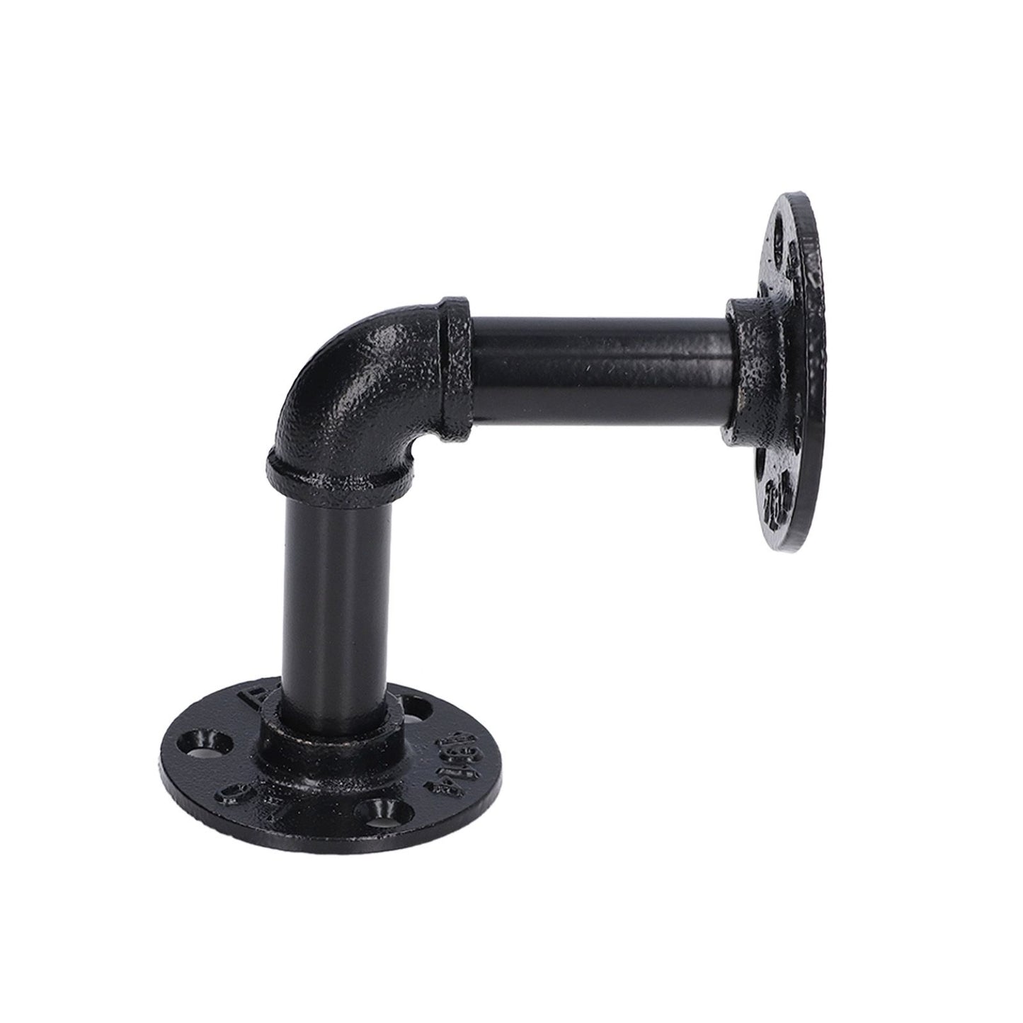 Pipe Shelf Brackets Iron Black Retro Wall Mounted Clapboard Support Frame Racks Set