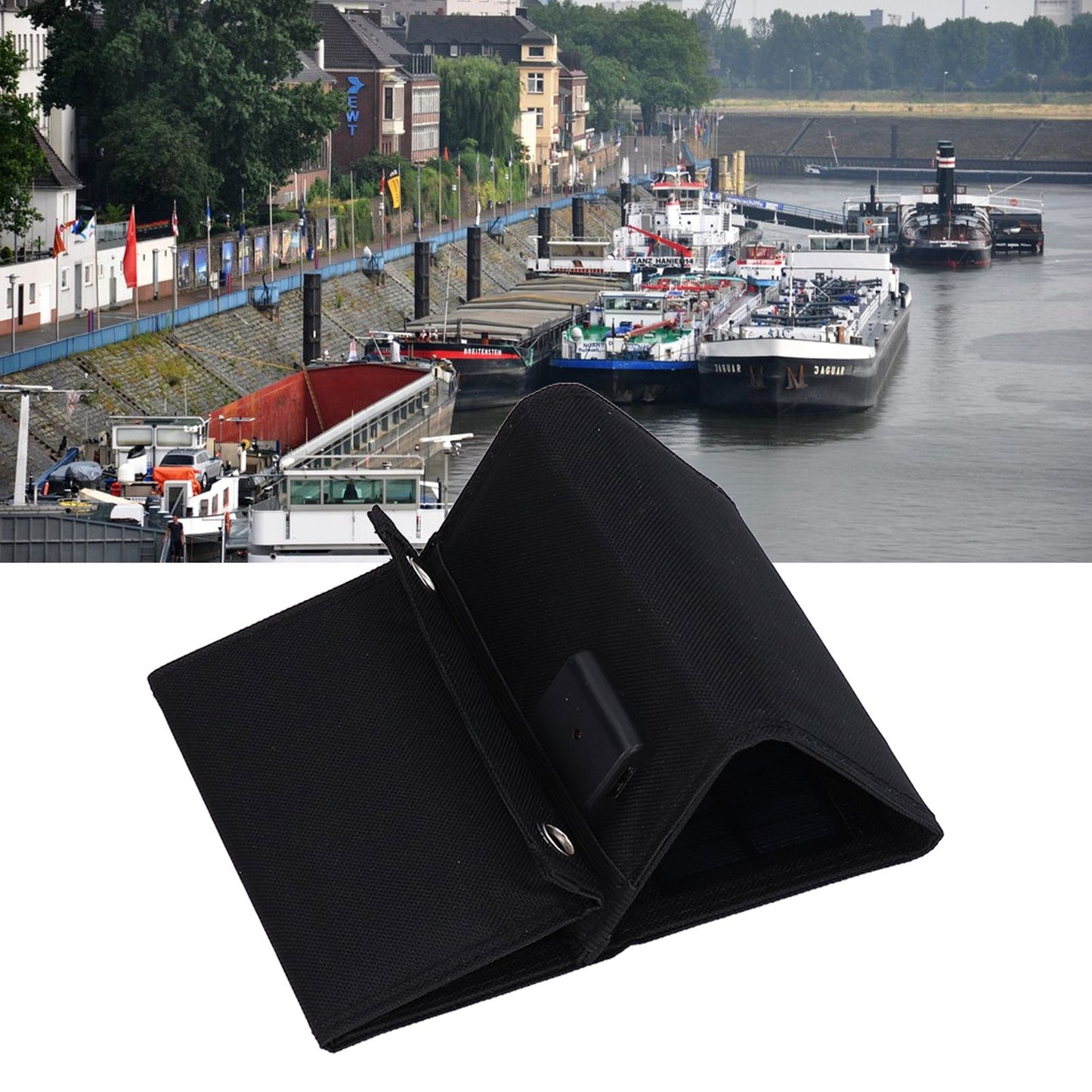 7.5W Solar Panel Kit Portable 5 Folding Solar Charger Bag with Carabiners for Mobile Phone Car Ship