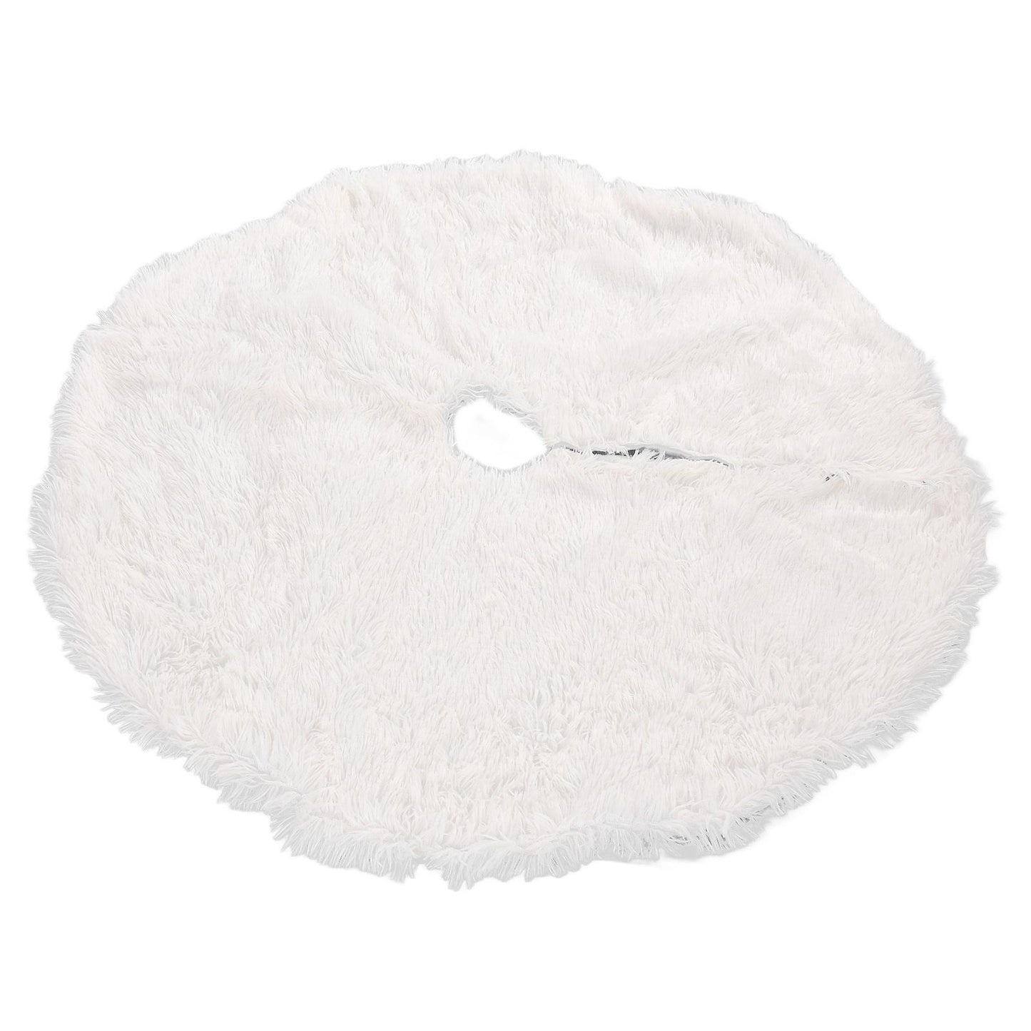 White Christmas Tree Skirts Sophisticated Dense Environmentally Friendly Plush Luxury ChristmasTree SkirtL