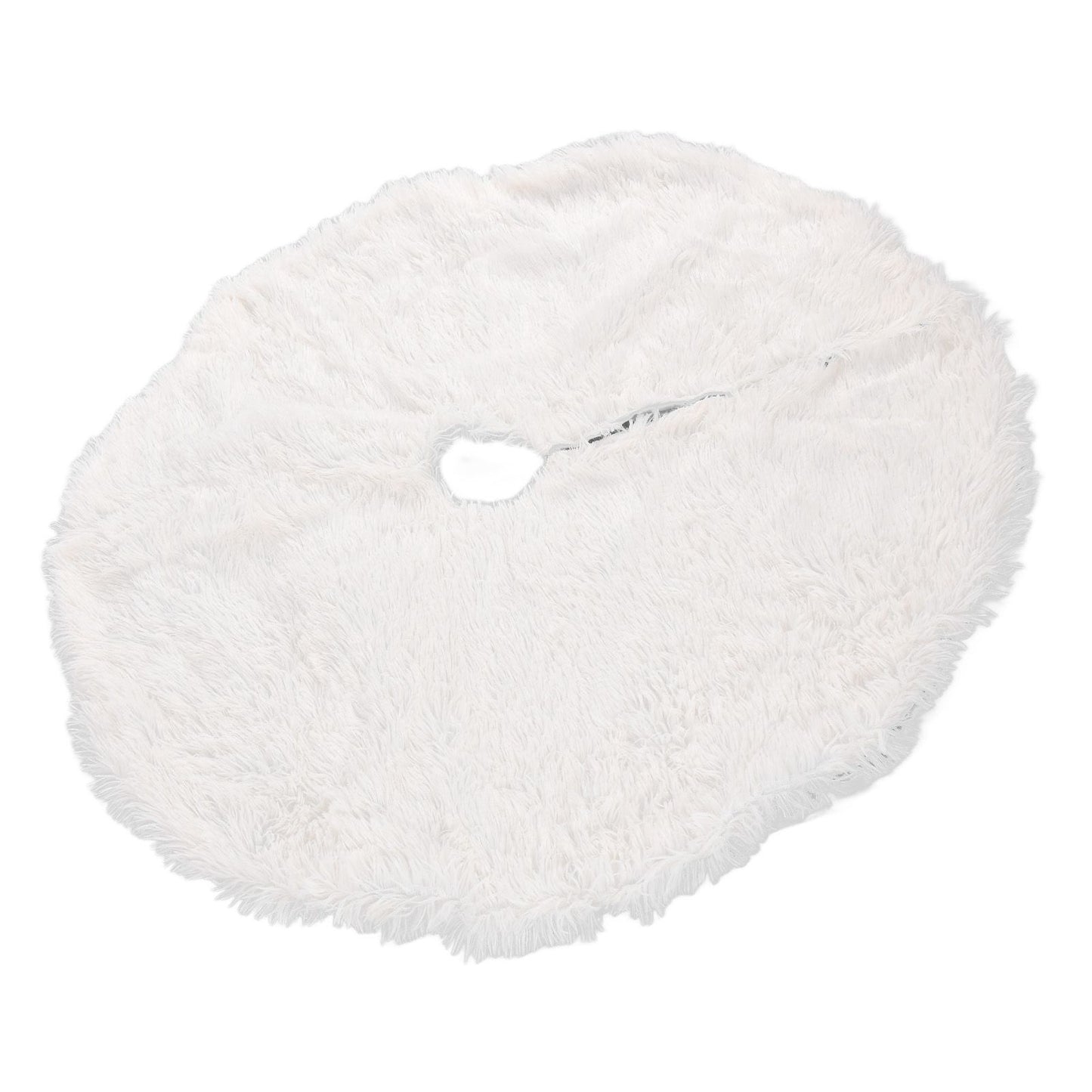 White Christmas Tree Skirts Sophisticated Dense Environmentally Friendly Plush Luxury ChristmasTree SkirtL