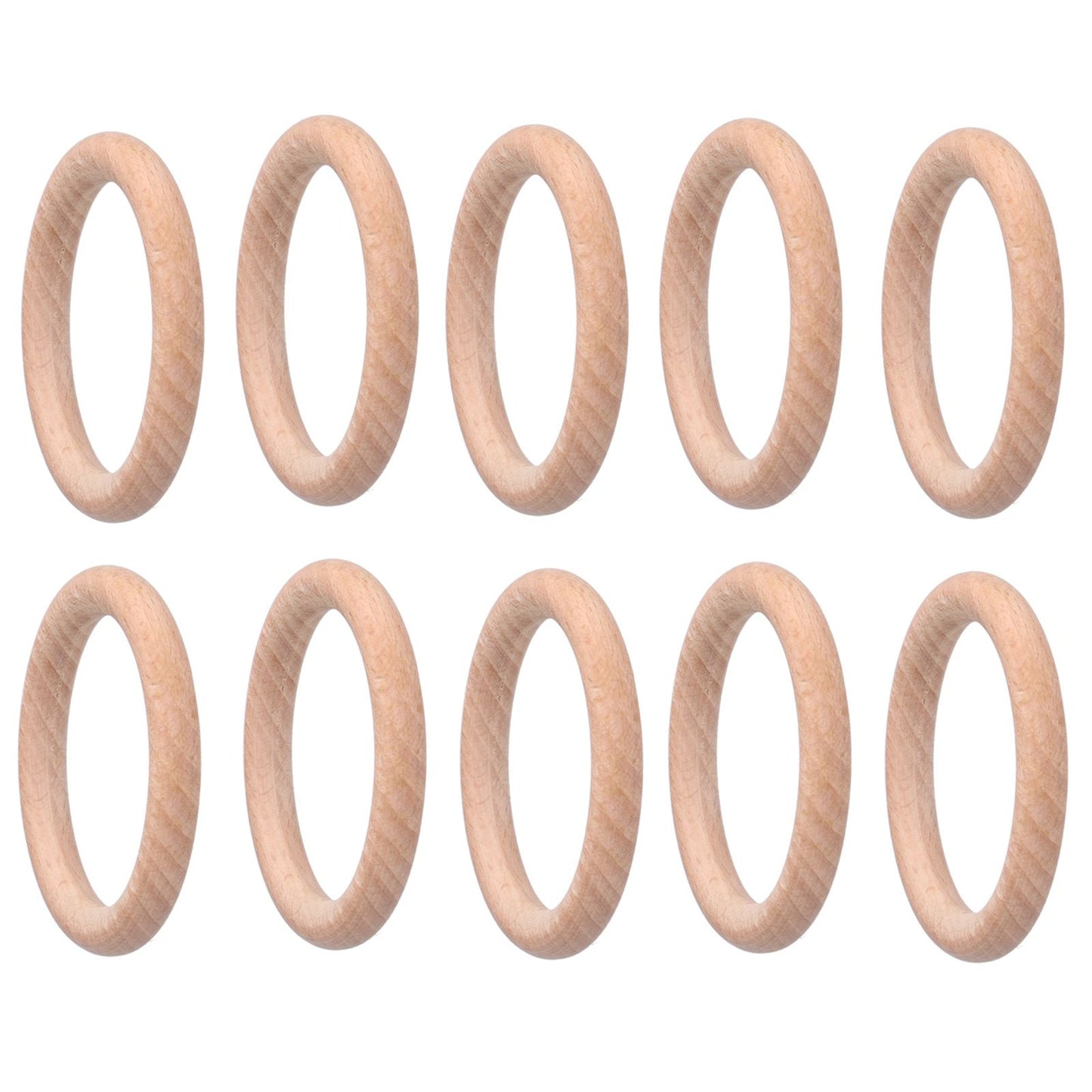 10pcs Wooden Rings Unfinished DIY Natural Wood Circles for Craft Jewelry Making Baby Teething4cm