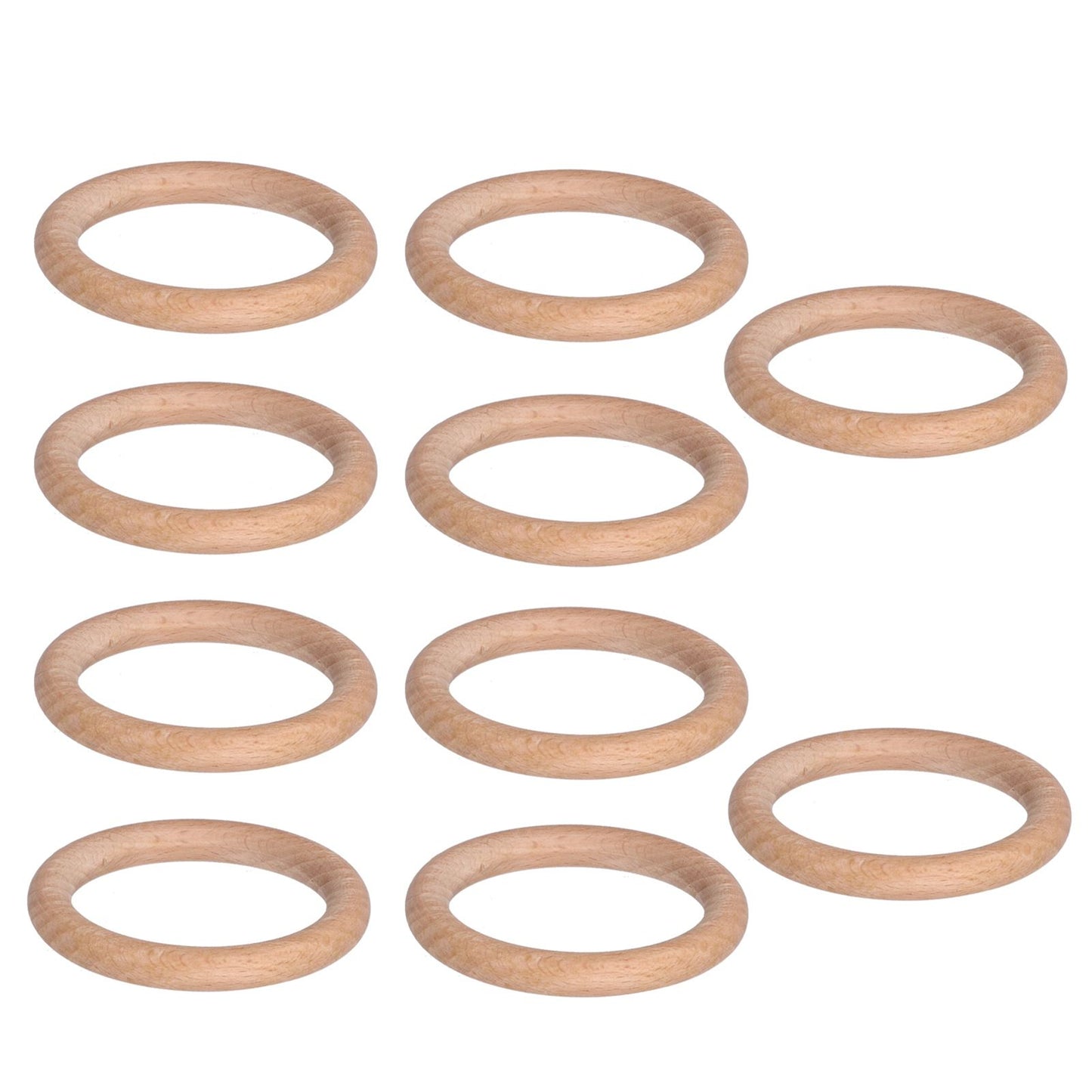 10pcs Wooden Rings Unfinished DIY Natural Wood Circles for Craft Jewelry Making Baby Teething5cm