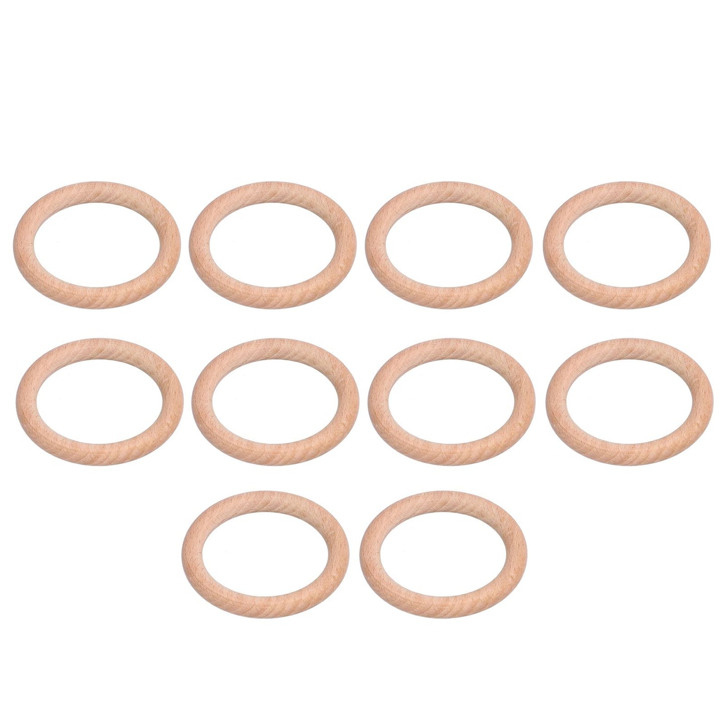 10pcs Wooden Rings Unfinished DIY Natural Wood Circles for Craft Jewelry Making Baby Teething5cm