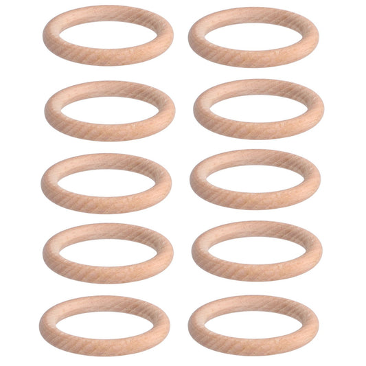 10pcs Wooden Rings Unfinished DIY Natural Wood Circles for Craft Jewelry Making Baby Teething6cm
