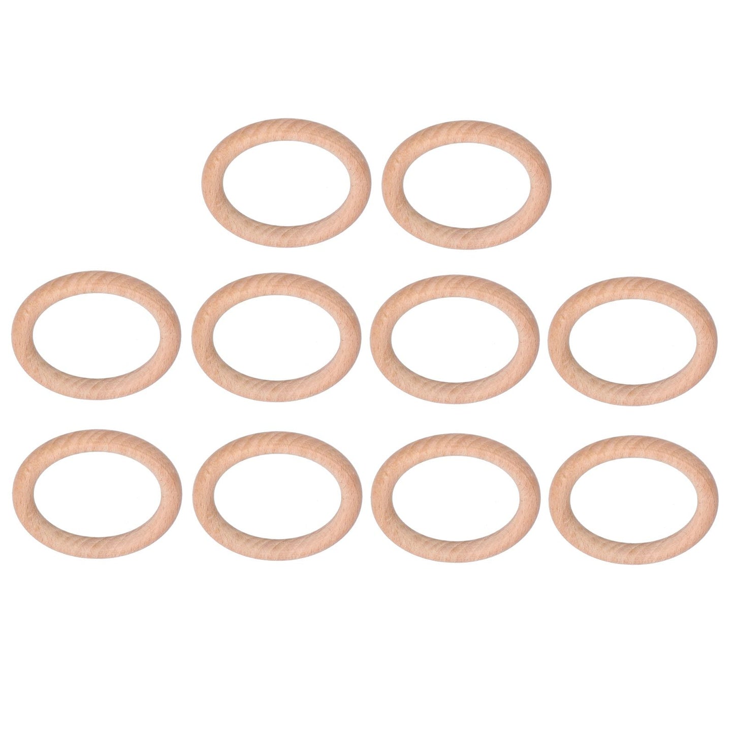 10pcs Wooden Rings Unfinished DIY Natural Wood Circles for Craft Jewelry Making Baby Teething7cm