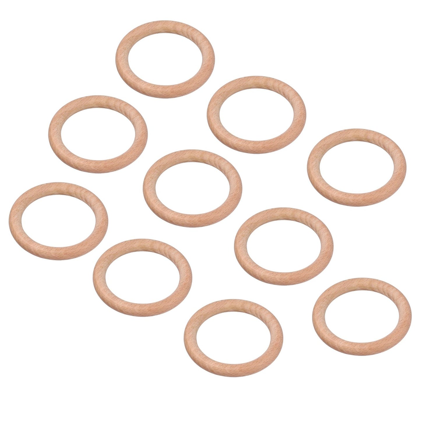10pcs Wooden Rings Unfinished DIY Natural Wood Circles for Craft Jewelry Making Baby Teething8cm
