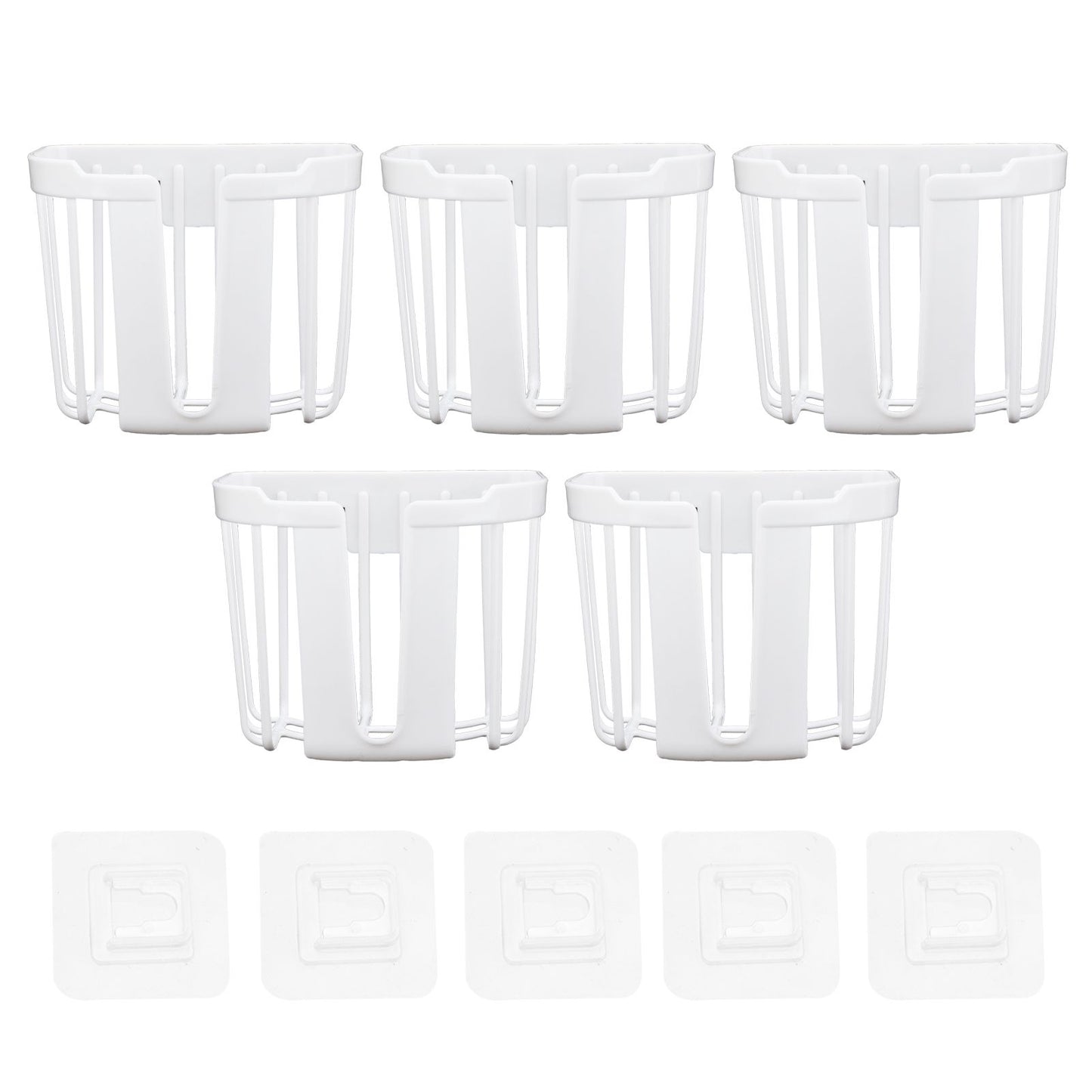 5pcs Hollow Tissue Box Holder Wall Mounted Adhesive Hanging Tissue Roll for Bathroom KitchenWhite