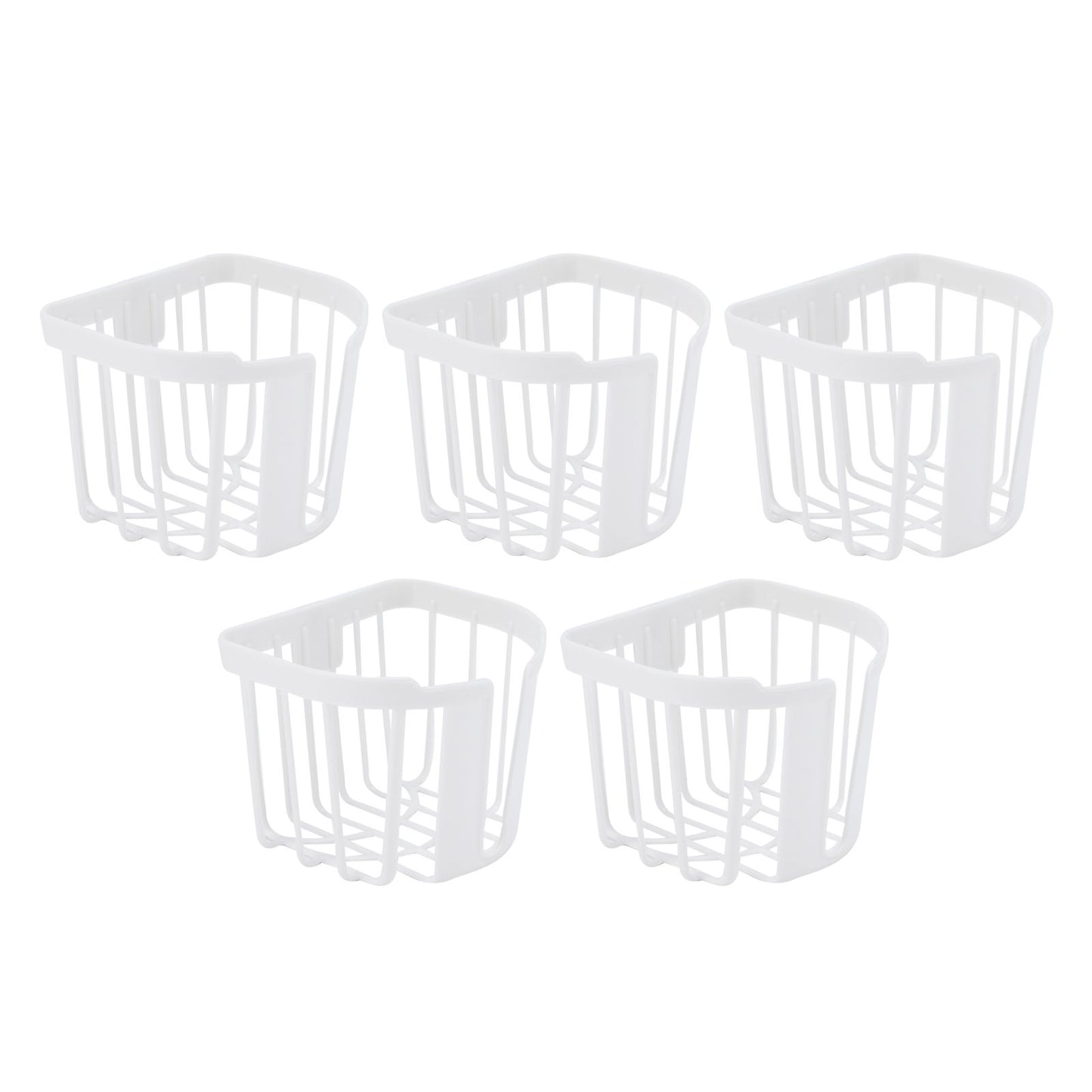 5pcs Hollow Tissue Box Holder Wall Mounted Adhesive Hanging Tissue Roll for Bathroom KitchenWhite