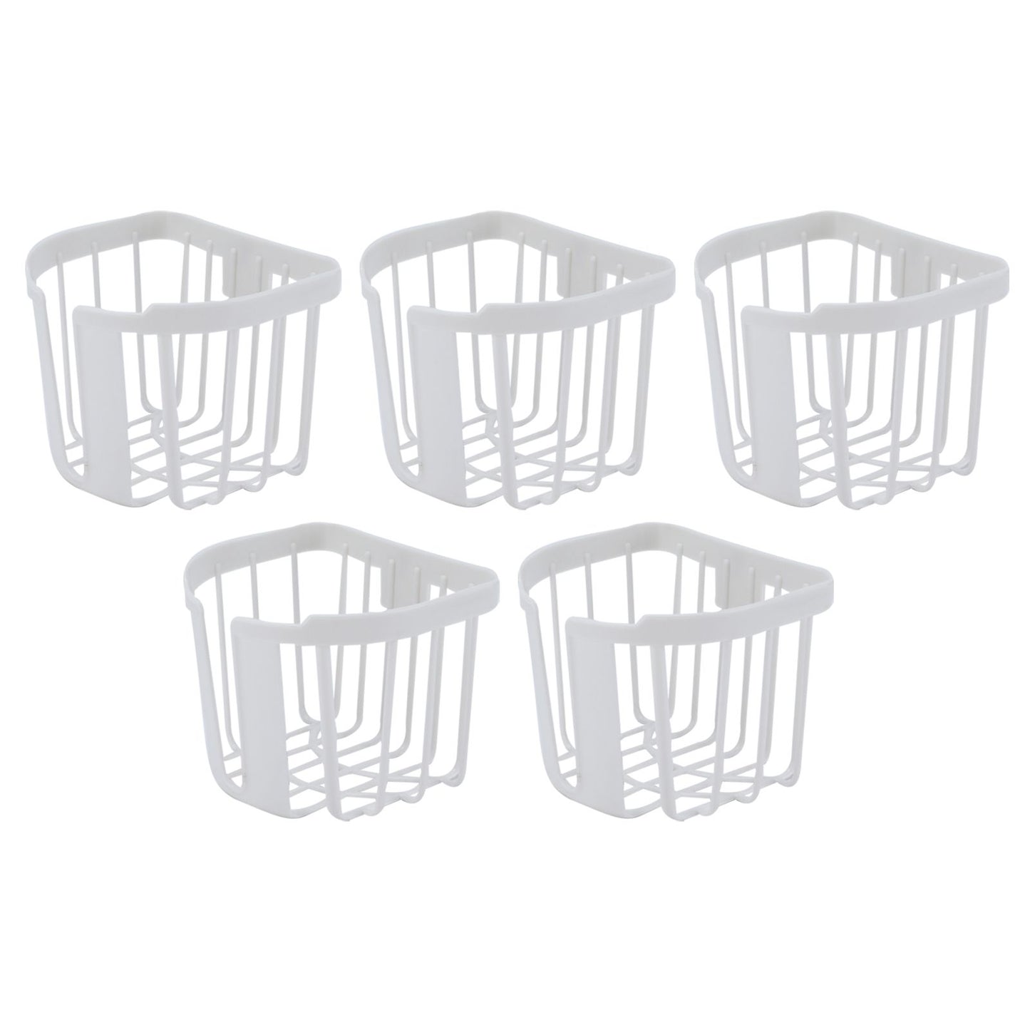 5pcs Hollow Tissue Box Holder Wall Mounted Adhesive Hanging Tissue Roll for Bathroom KitchenWhite
