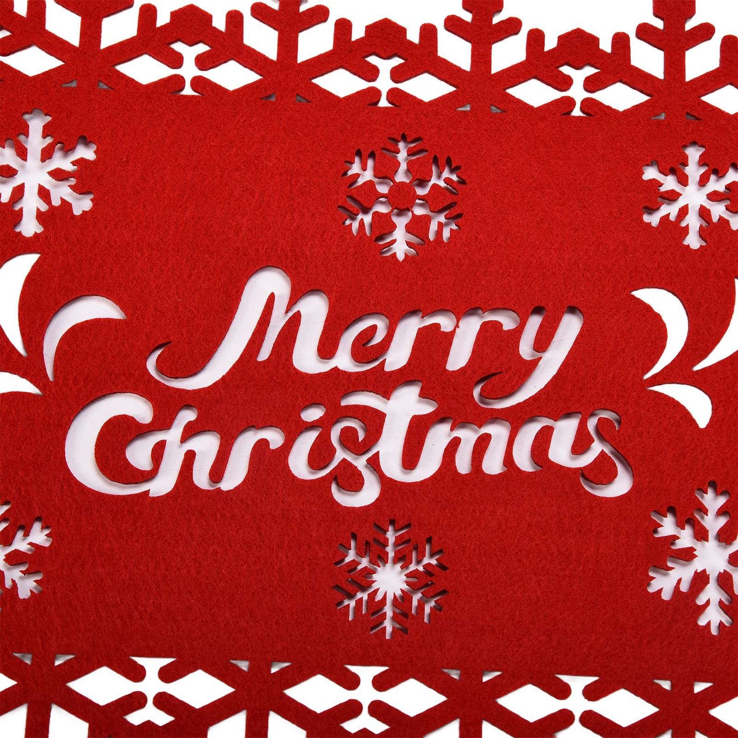 Christmas Table Runner Placemat Heat Protection Water Absorption Felt Table Runner Placemat(4 English Placemats 4 Coasters )