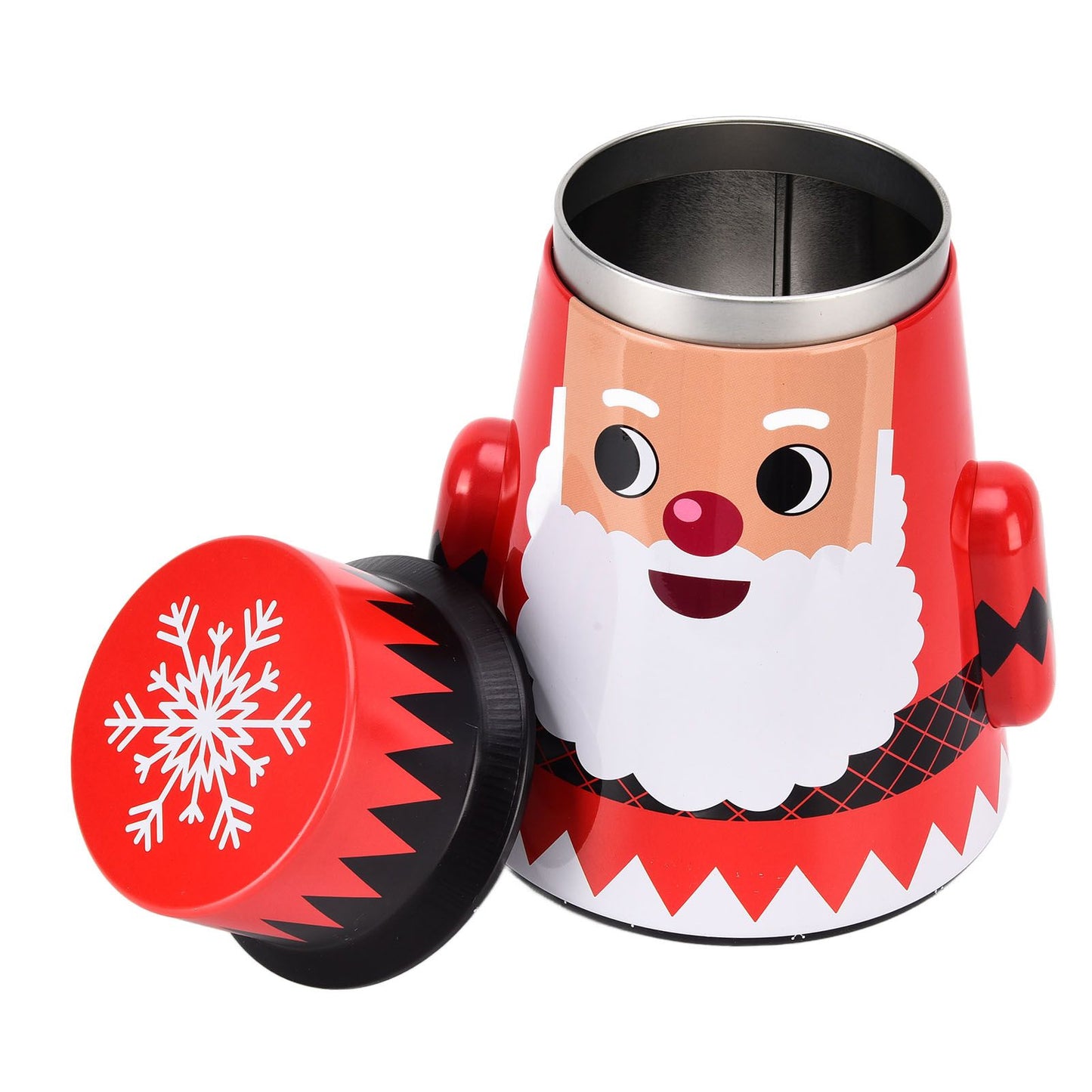 Christmas Candy Iron Box Roly Poly Design Santa Claus Snowman Candy Cans Storage BoxSanta Claus