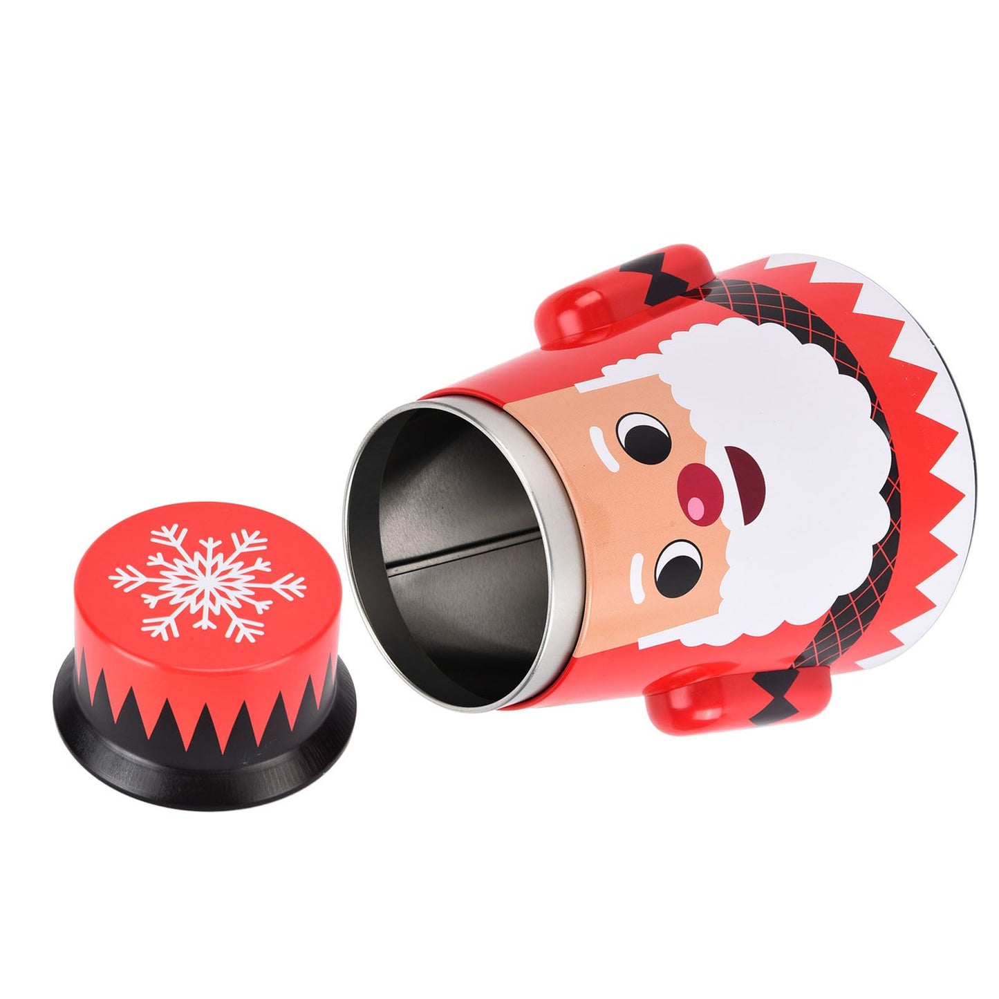 Christmas Candy Iron Box Roly Poly Design Santa Claus Snowman Candy Cans Storage BoxSanta Claus