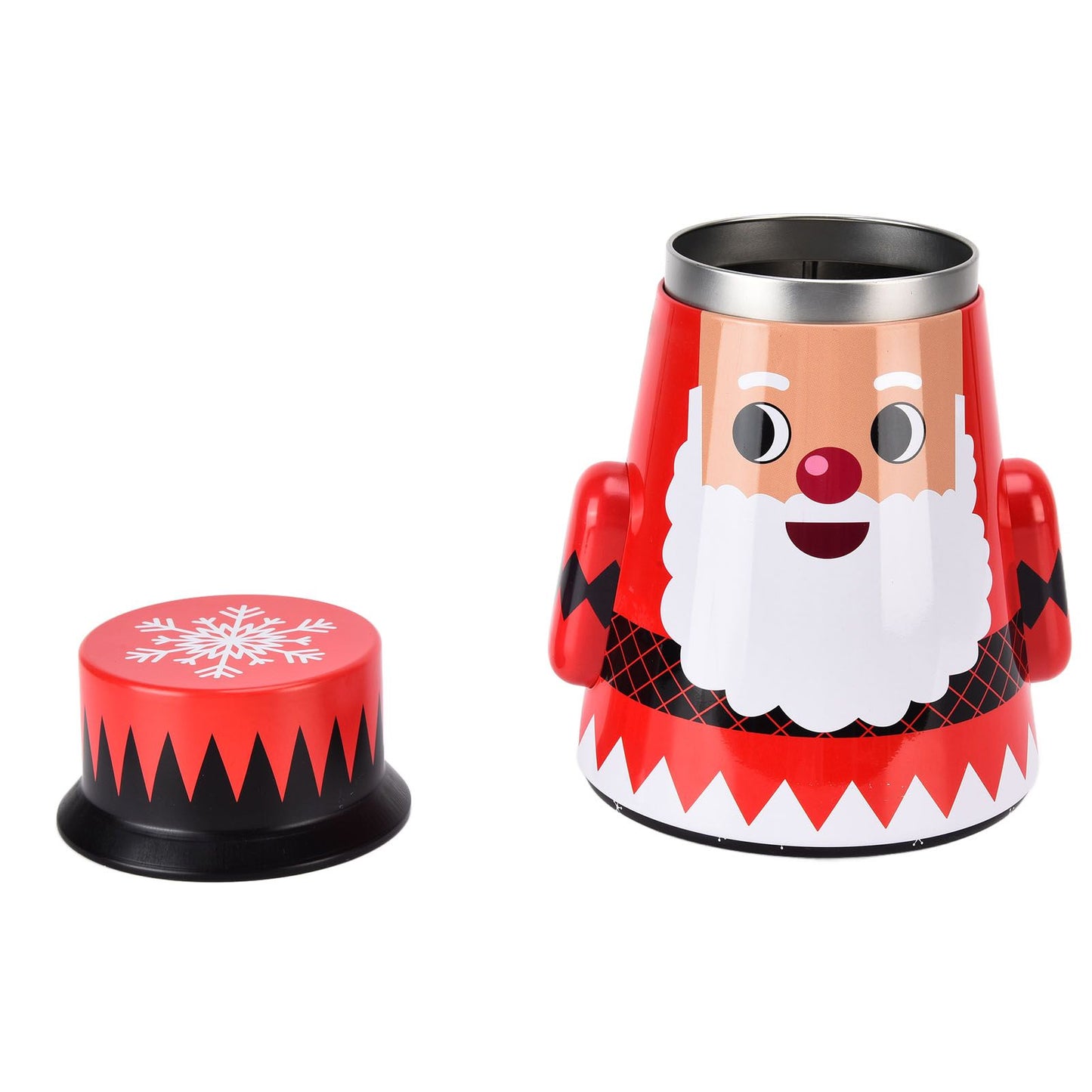 Christmas Candy Iron Box Roly Poly Design Santa Claus Snowman Candy Cans Storage BoxSanta Claus