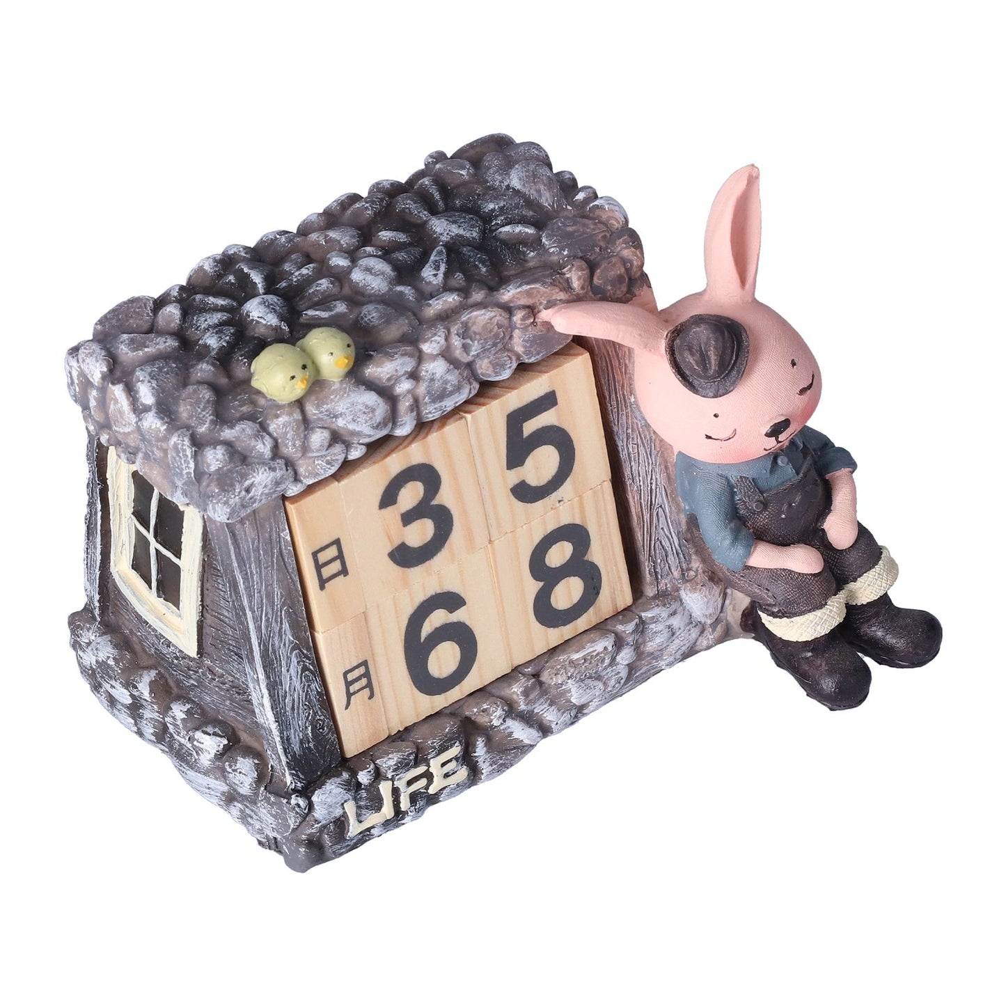 Innovative Rabbits Cabin Calendar Decorative TV Cabinet Decoration for Wedding Home Desktop