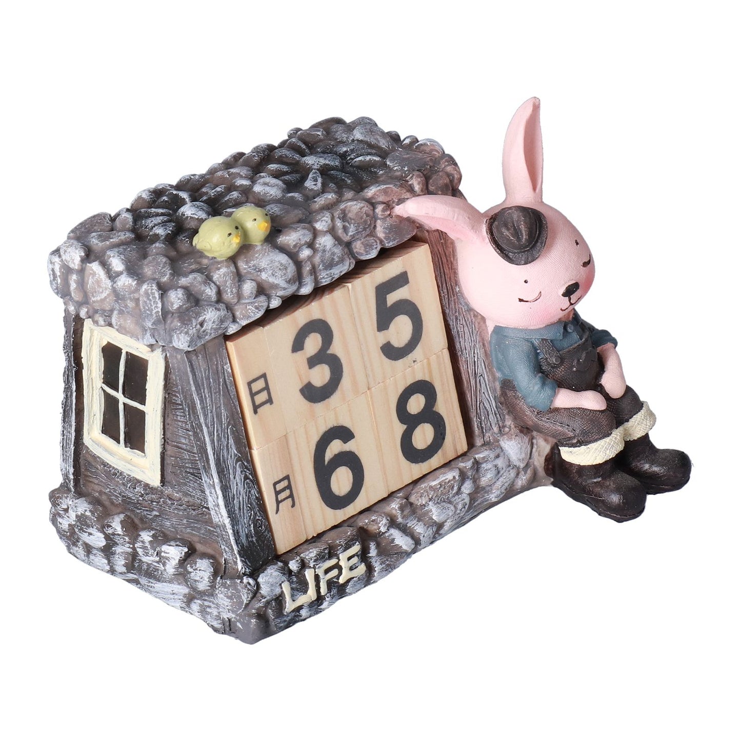 Innovative Rabbits Cabin Calendar Decorative TV Cabinet Decoration for Wedding Home Desktop