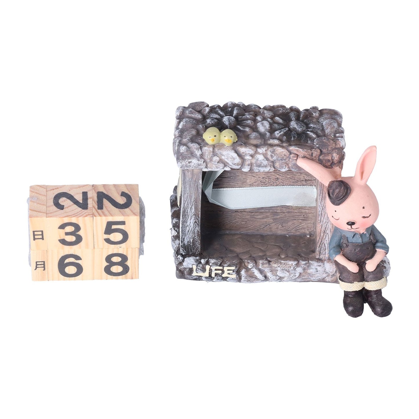 Innovative Rabbits Cabin Calendar Decorative TV Cabinet Decoration for Wedding Home Desktop
