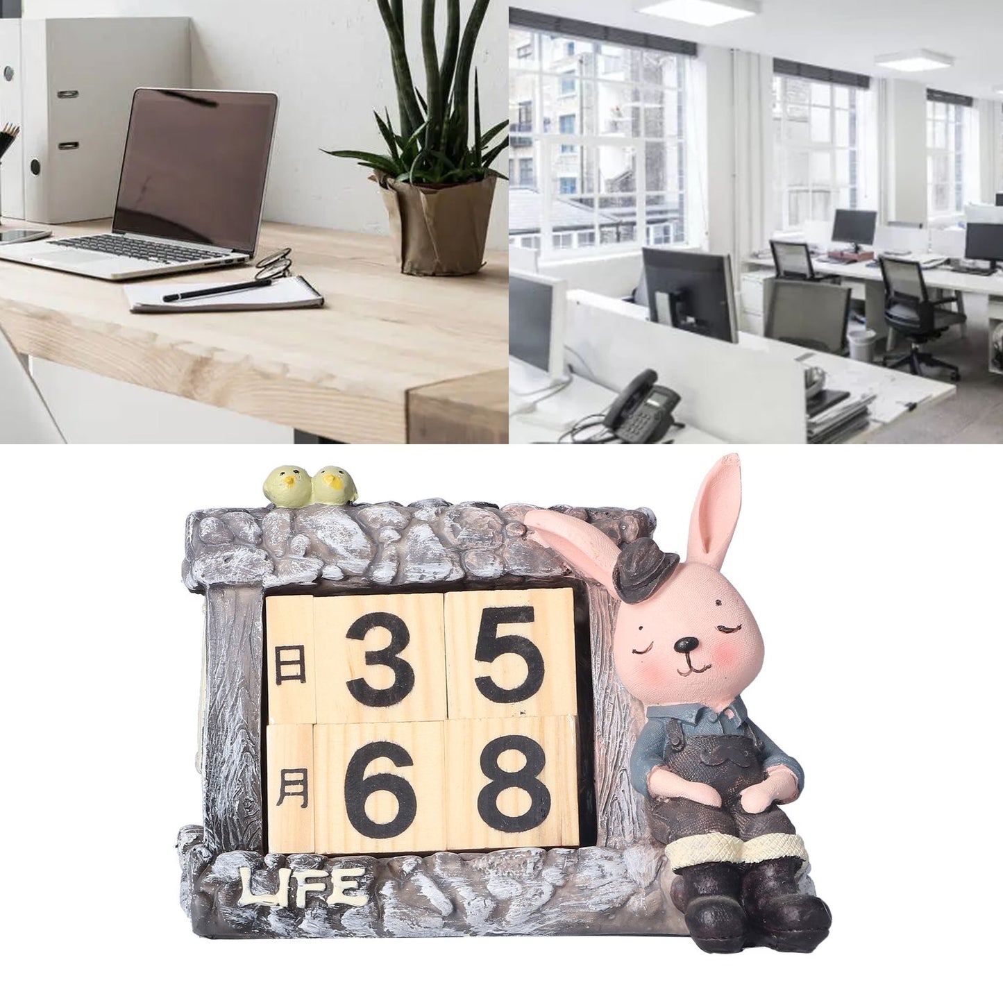 Innovative Rabbits Cabin Calendar Decorative TV Cabinet Decoration for Wedding Home Desktop