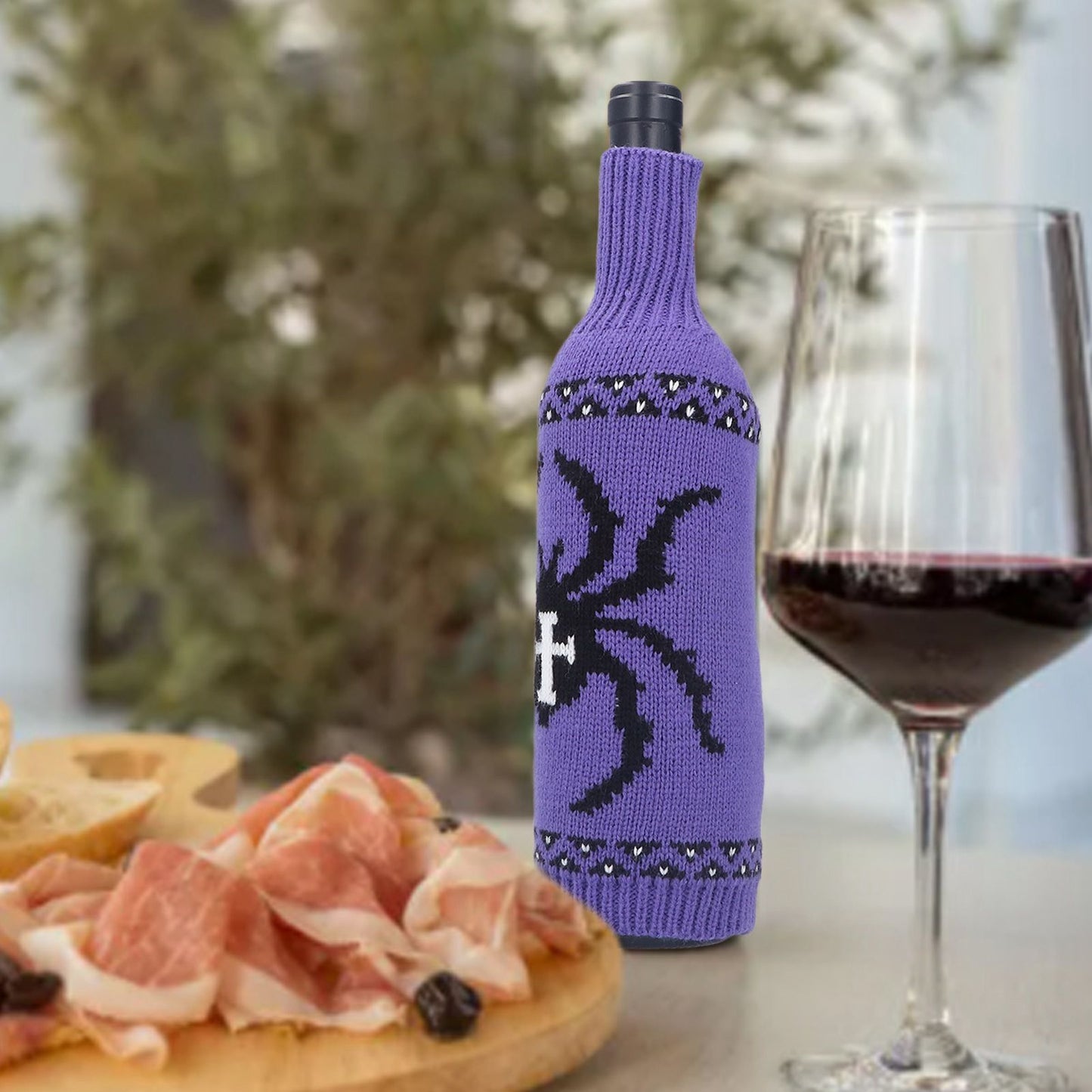 2Pcs Wine Bottle Cover Knitted Champagne Bottle Bag Table Decoration for Home Coffee Shop