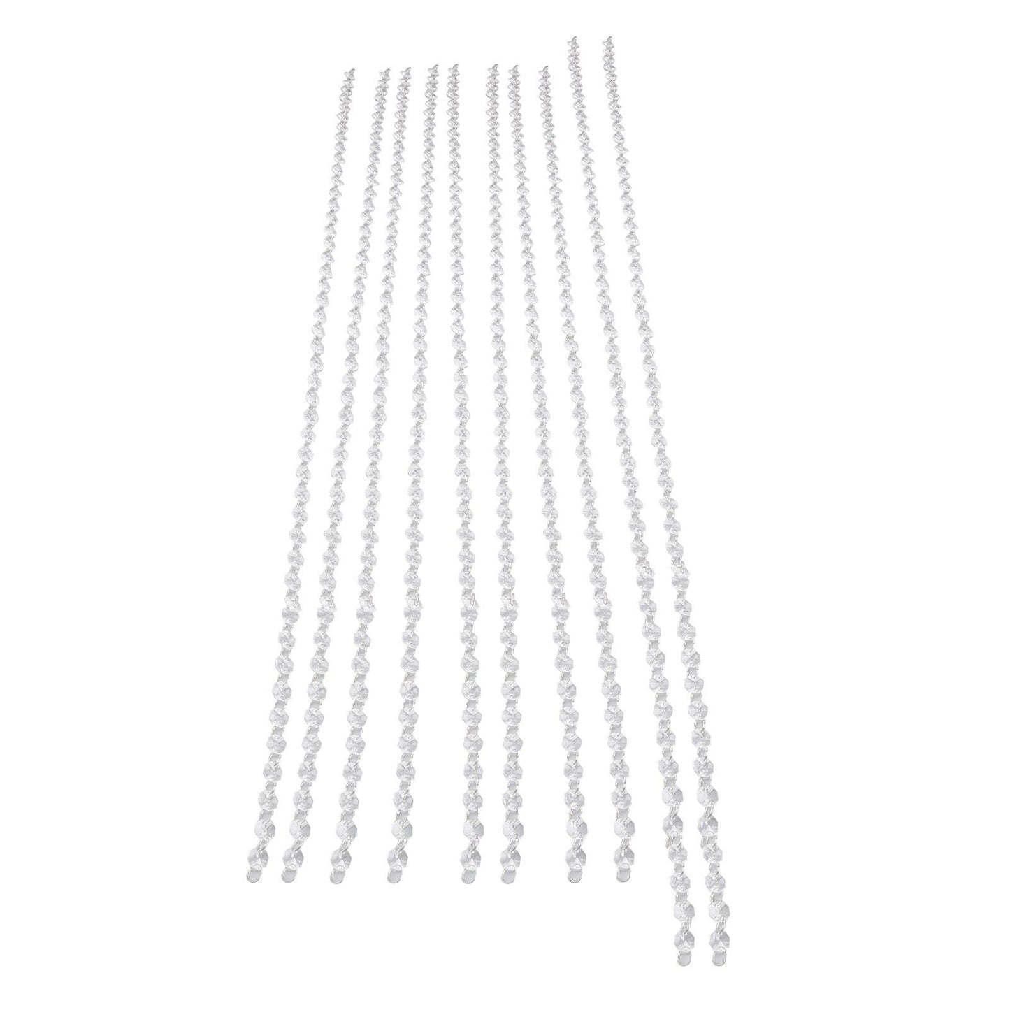 14mm Octagonal Bead String Acrylic Crystal Pearl Chains for Birthday Wedding PartyTransparent 10 Strips