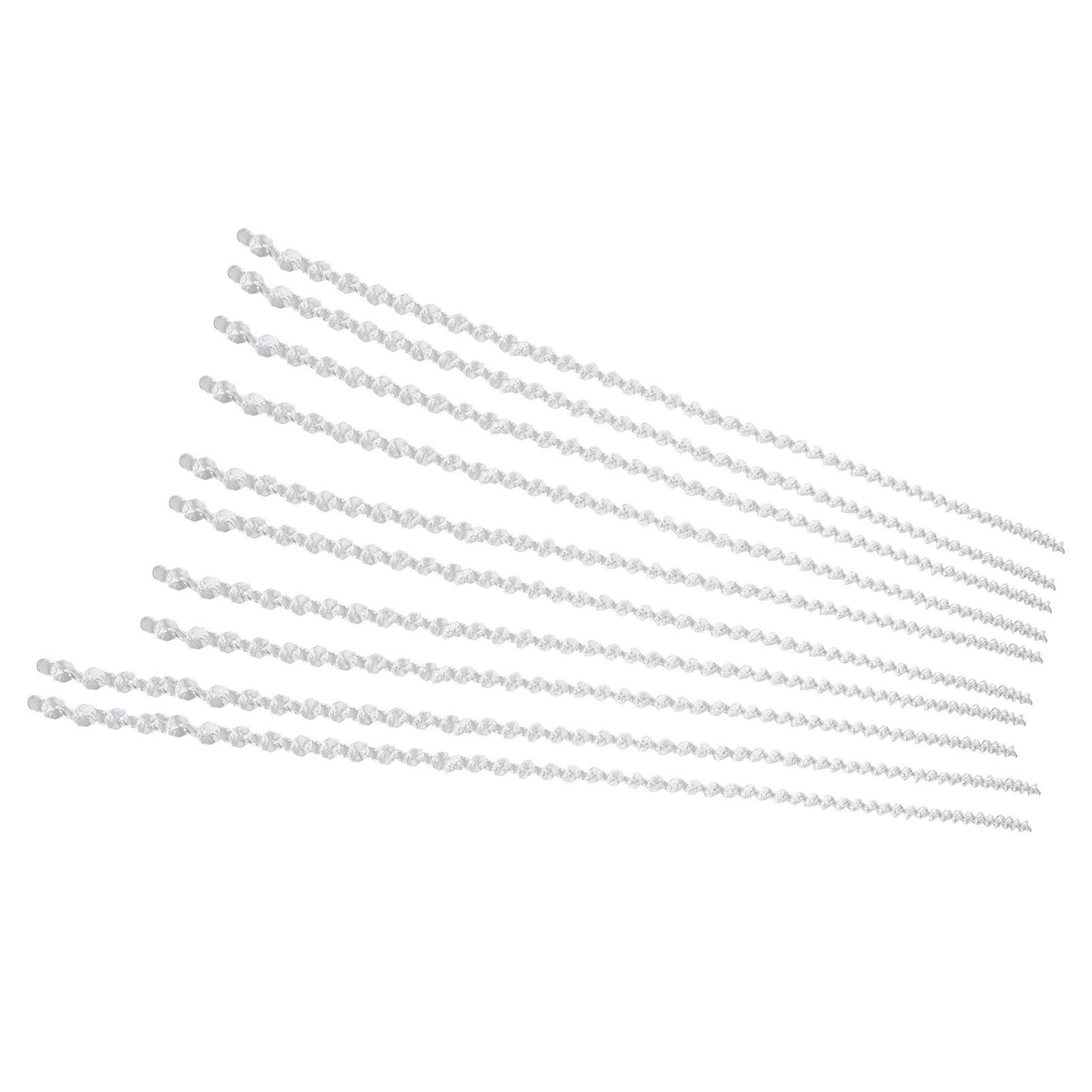 14mm Octagonal Bead String Acrylic Crystal Pearl Chains for Birthday Wedding PartyTransparent 10 Strips