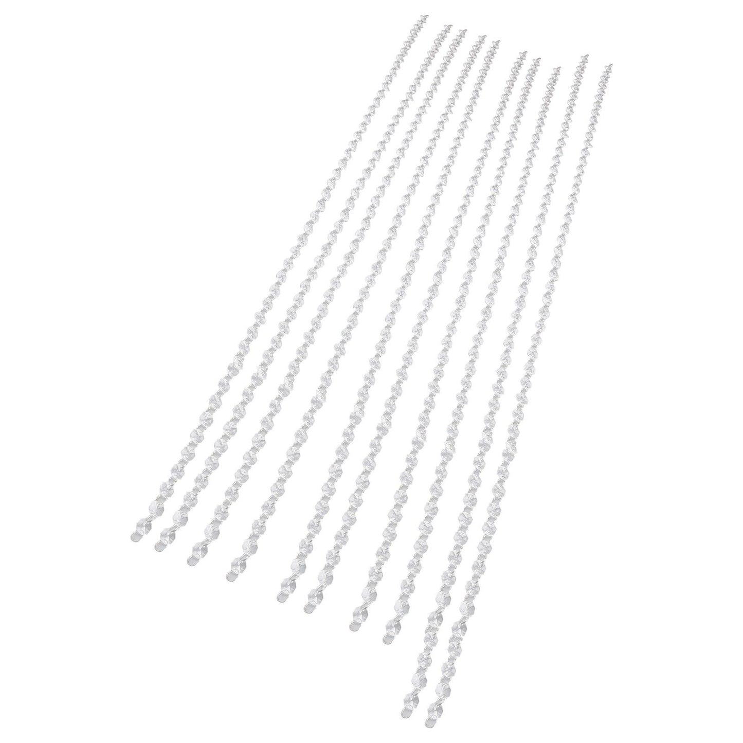 14mm Octagonal Bead String Acrylic Crystal Pearl Chains for Birthday Wedding PartyTransparent 10 Strips