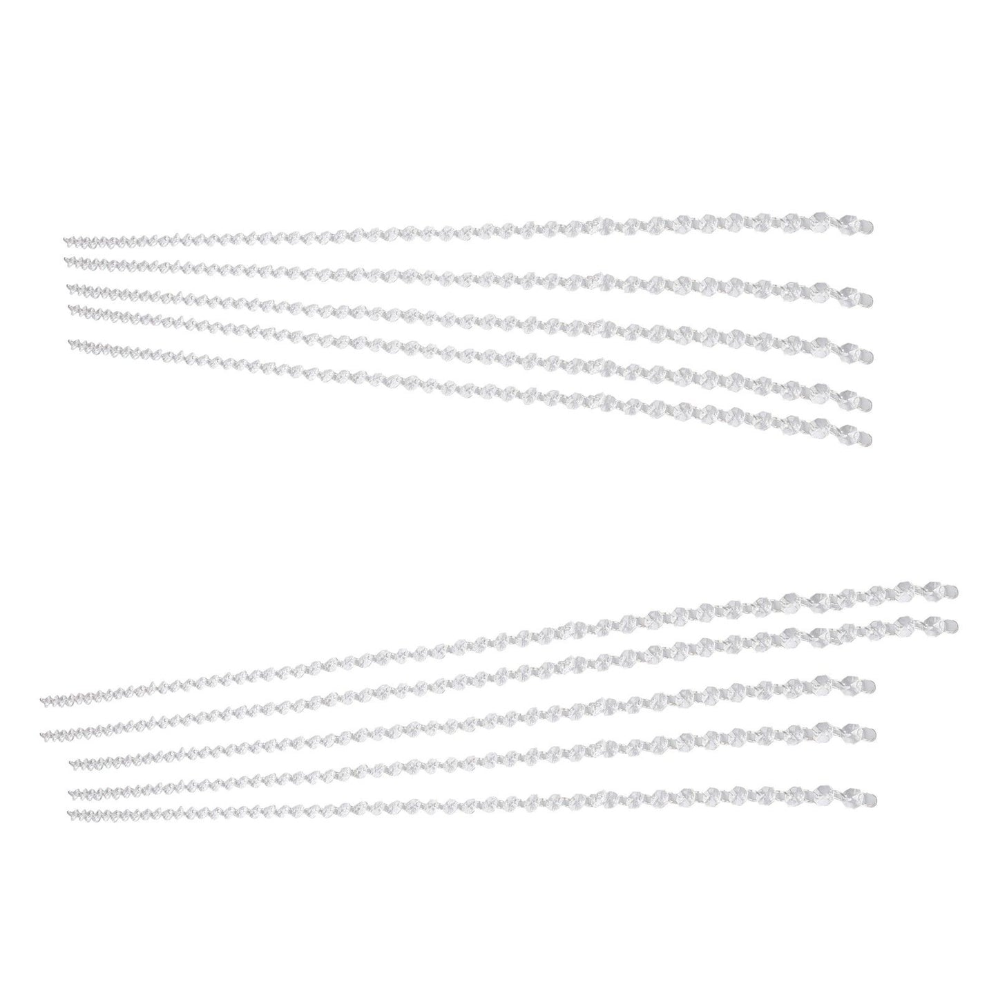 14mm Octagonal Bead String Acrylic Crystal Pearl Chains for Birthday Wedding PartyTransparent 10 Strips