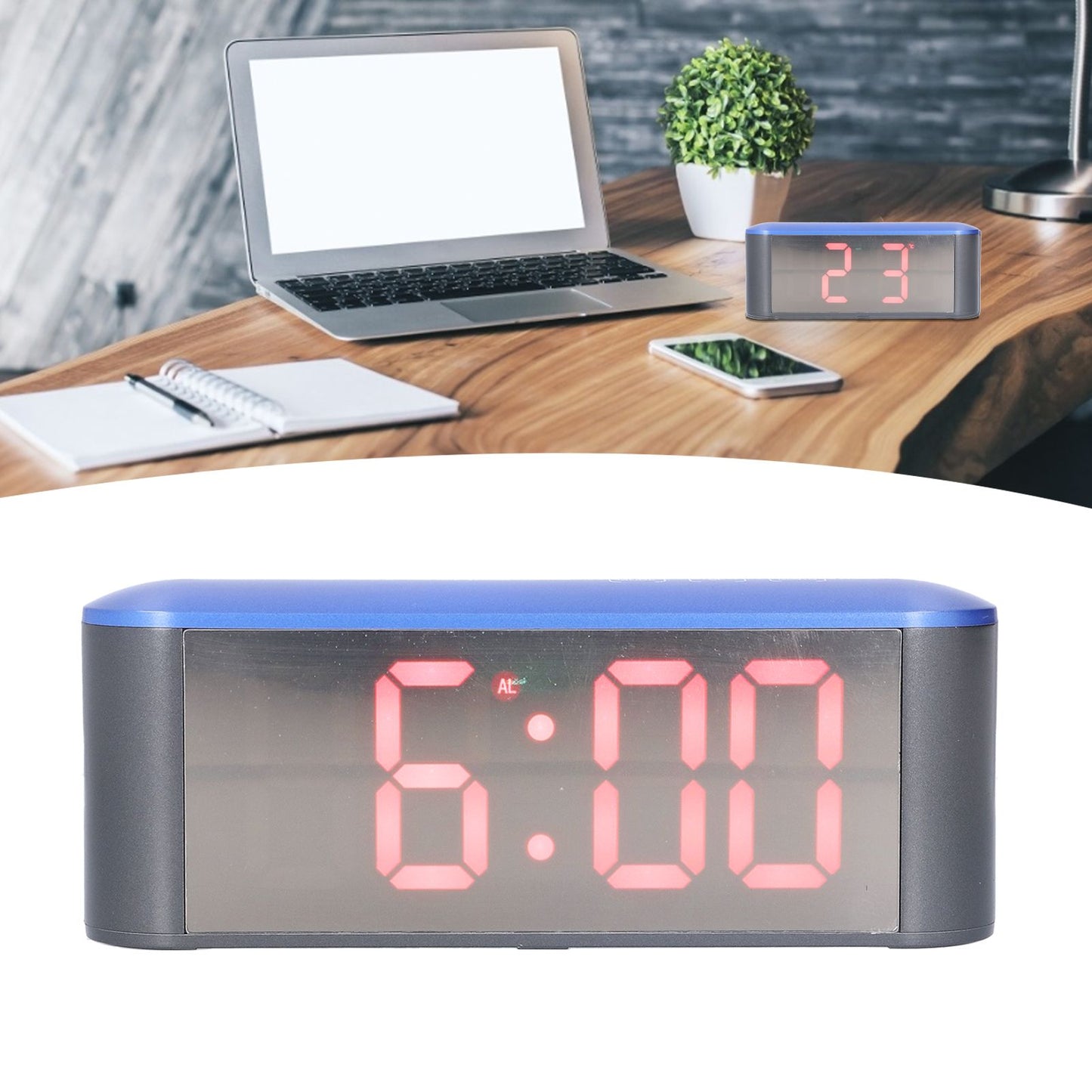 Digital Alarm Clock Stylish Exquisite LED Large Display Electronic Household Desktop ClockRed