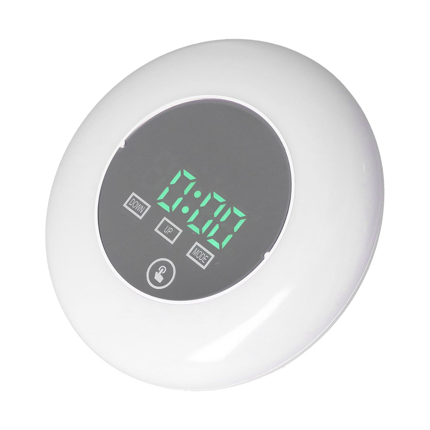 LED Digital Alarm Clock Mirror Clock Thermometer Clock 7 Color Electronic Clock for Bedroom OfficeGreen Word