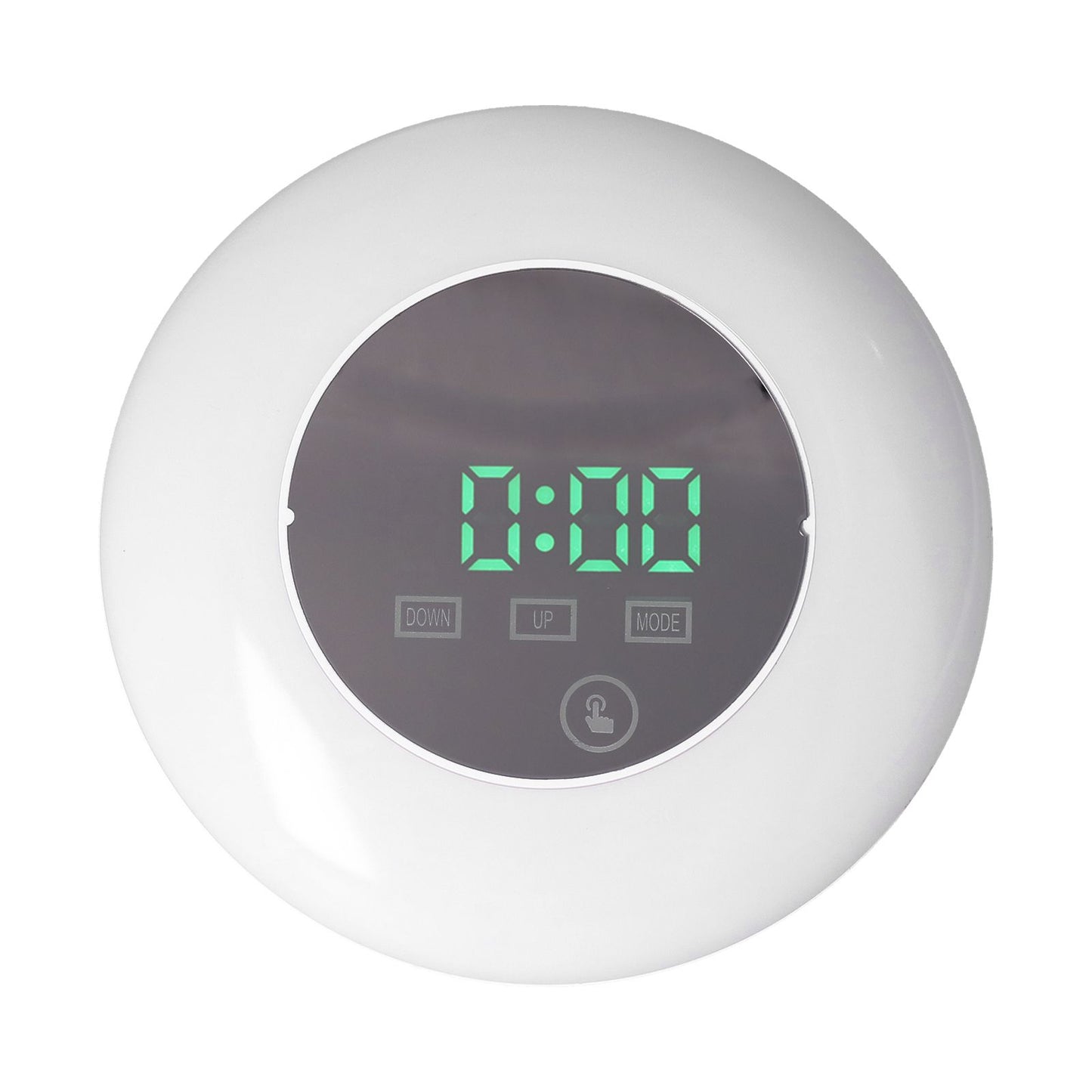 LED Digital Alarm Clock Mirror Clock Thermometer Clock 7 Color Electronic Clock for Bedroom OfficeGreen Word