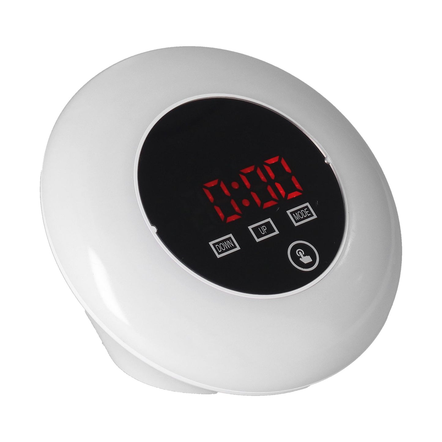 LED Digital Alarm Clock Mirror Clock Thermometer Clock 7 Color Electronic Clock for Bedroom OfficeRed Word