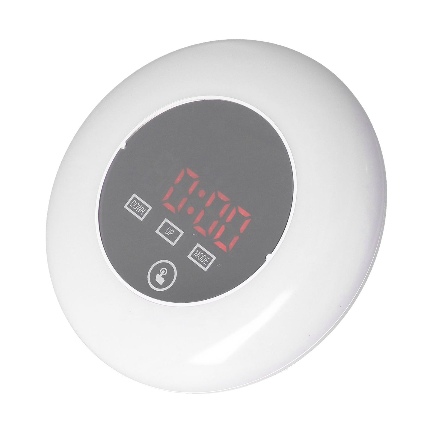 LED Digital Alarm Clock Mirror Clock Thermometer Clock 7 Color Electronic Clock for Bedroom OfficeRed Word