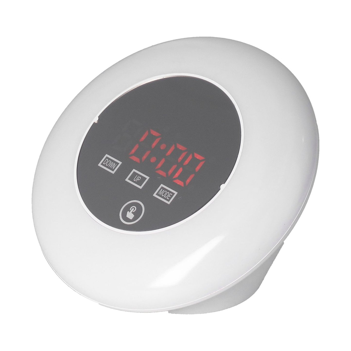 LED Digital Alarm Clock Mirror Clock Thermometer Clock 7 Color Electronic Clock for Bedroom OfficeRed Word