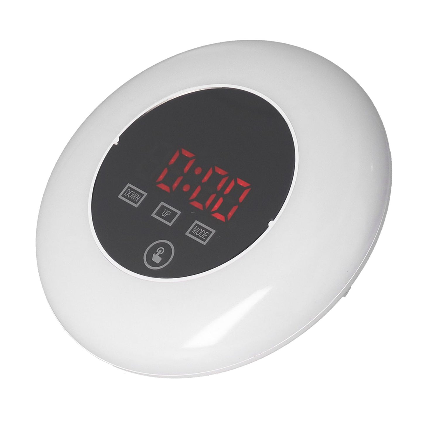 LED Digital Alarm Clock Mirror Clock Thermometer Clock 7 Color Electronic Clock for Bedroom OfficeRed Word